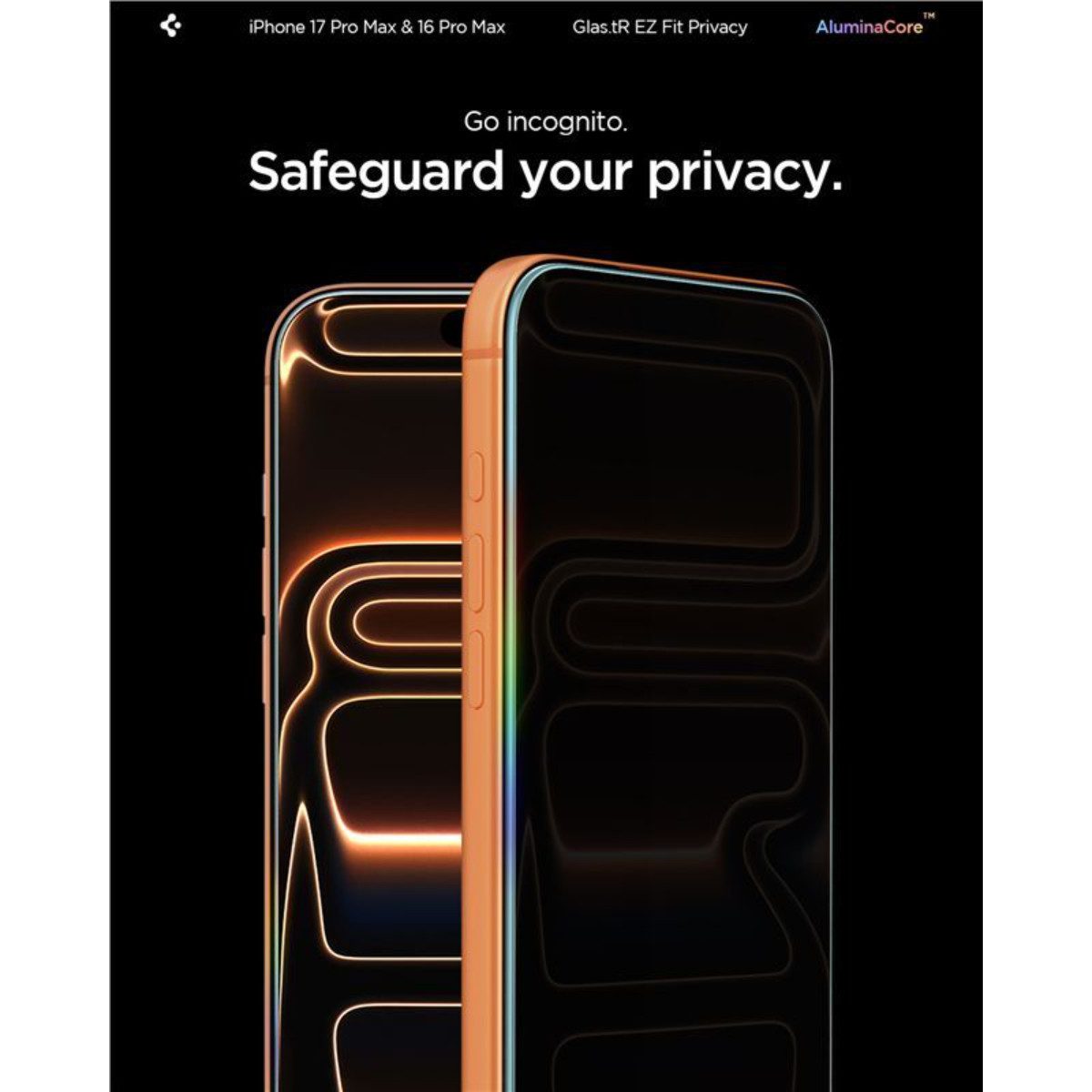 Spigen Displayschutzfolie 2x Displayschutz iPhone 17 Pro Max/16 Pro Max Sichtschutz Panzerfolie, 2er-Set, 2 Stück, Panzerglas, Privacy, Anti-Fingerabdruck, Case Friendly