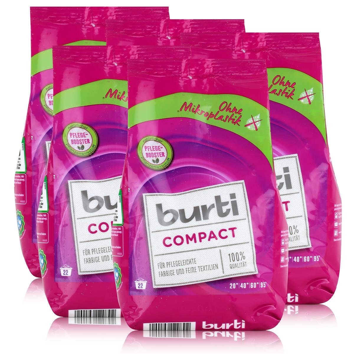 burti burti Compact Feinwaschmittel 1,1kg- Waschpulver (5er Pack) Colorwaschmittel