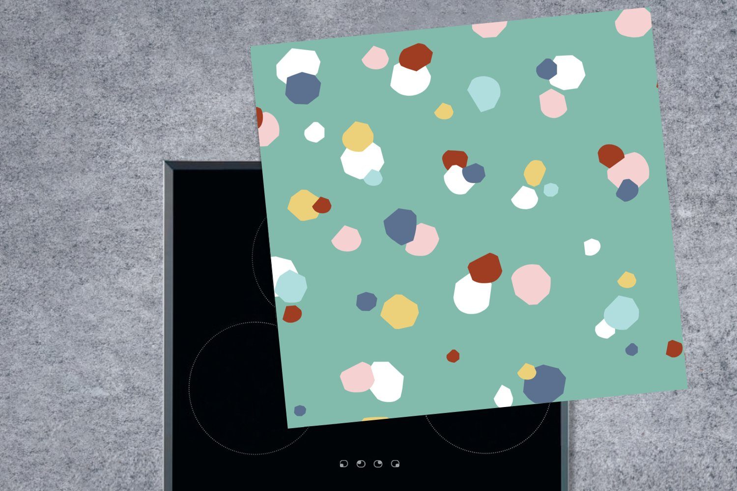 MuchoWow 78x78 cm, Kinder, für Punkte Vinyl, Design Ceranfeldabdeckung, tlg), (1 küche - Arbeitsplatte - Herdblende-/Abdeckplatte