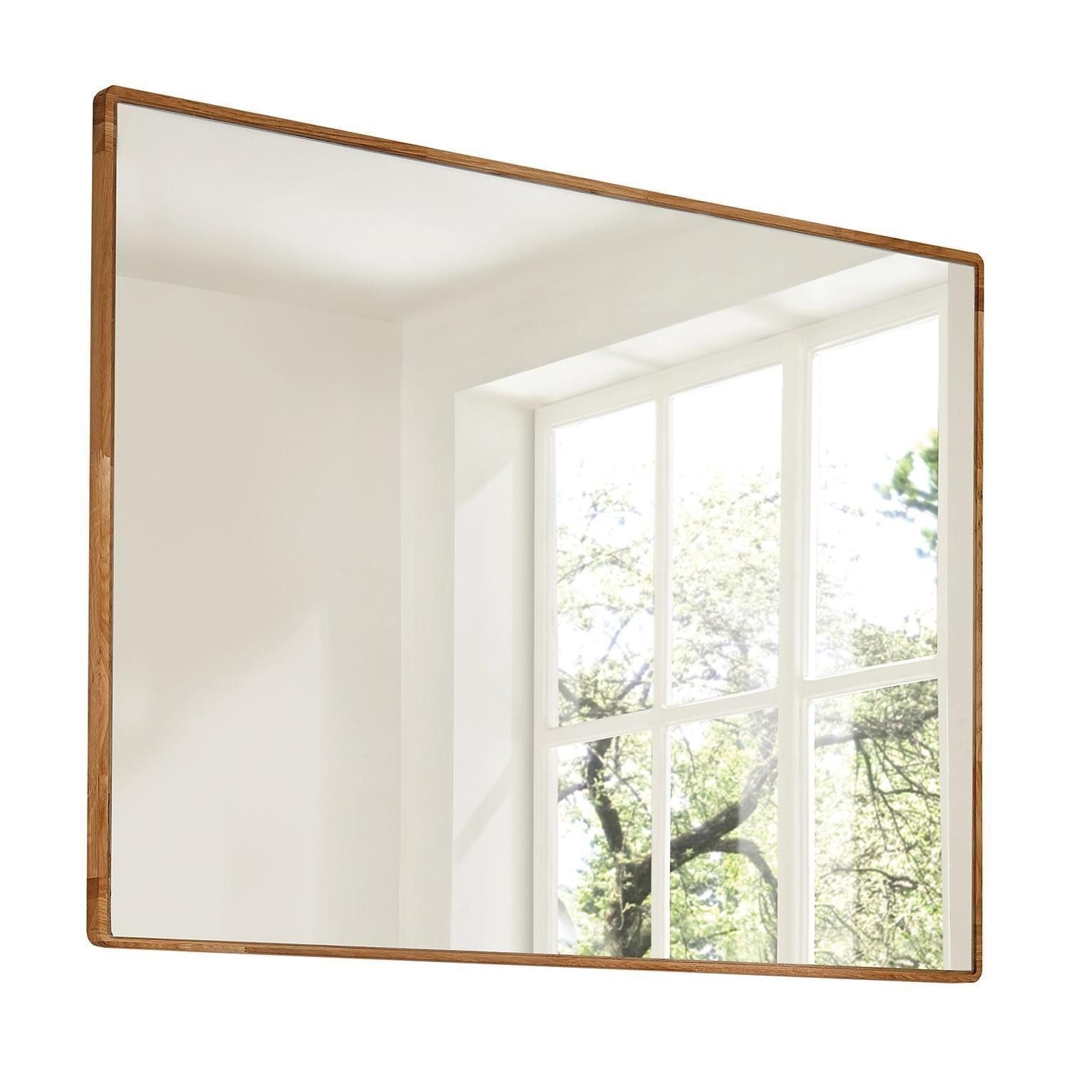 G+K Möbelvertriebs GmbH Garderobenspiegel KM-0663, Wildeiche massiv geölt, mit Rahmen, B 100 x H 80 x T 2 cm