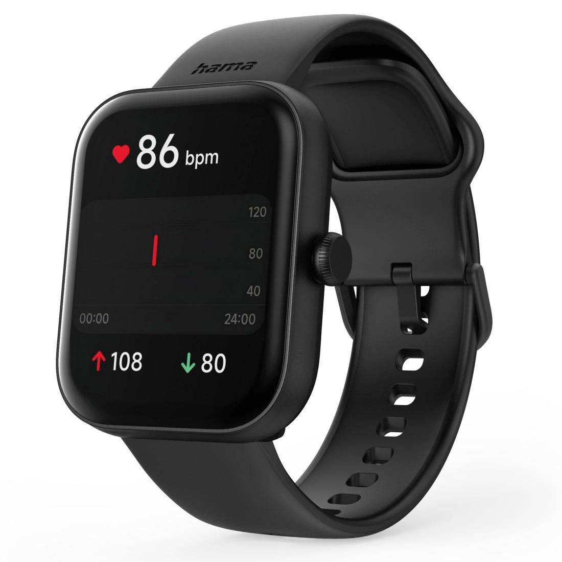 Hama Smartwatch 1,65“ (Telefonfunktion, WhatsApp, E-Mail etc., wasserdicht) Smartwatch (1,65 Zoll)