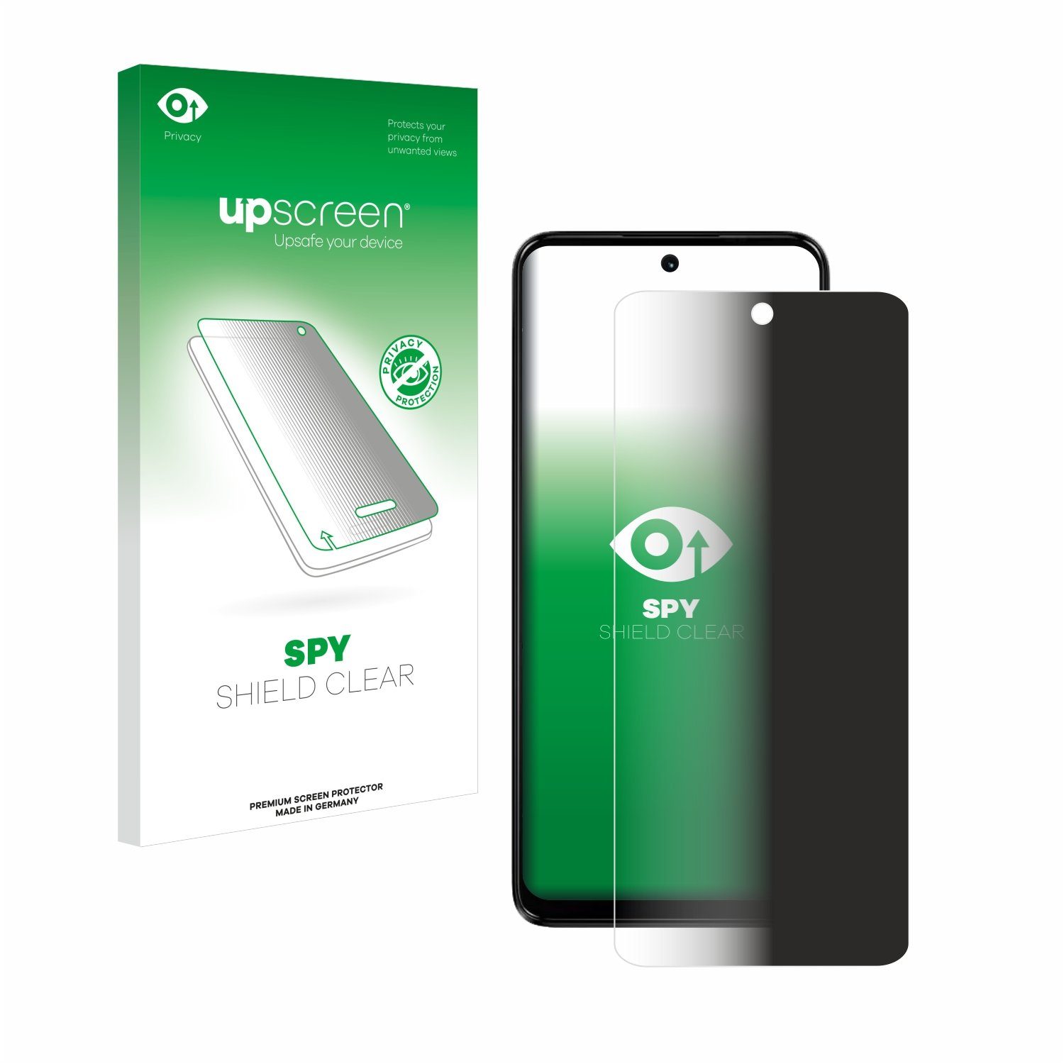 upscreen Blickschutzfolie für Motorola Moto G14, Displayschutzfolie, Blaulichtfilter Privacy Folie Schutzfolie Sichtschutz klar Anti-Spy