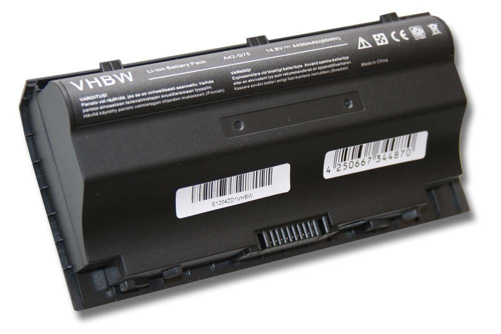 mAh A42-G75 Ersatz V) Asus 4400 (14,8 Li-Ion Laptop-Akku für für vhbw
