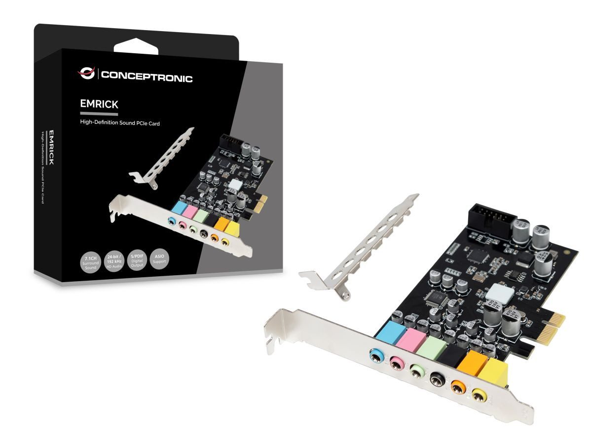 Conceptronic EMRICK15B High-Definition Sound PCIe Karte, 7.1CH Soundkarte