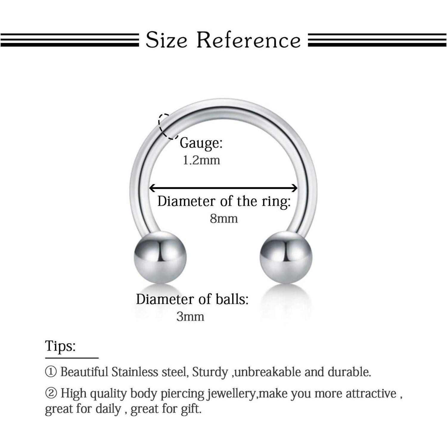 LAURITAMI Nasenpiercing-Set Septum Clicker Hufeisen Ring günstig online kaufen