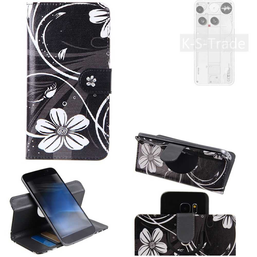 K-S-Trade Handyhülle für Nothing Phone (3), Schutzhülle Handyhülle Hülle 360° Wallet Case “Flowers“