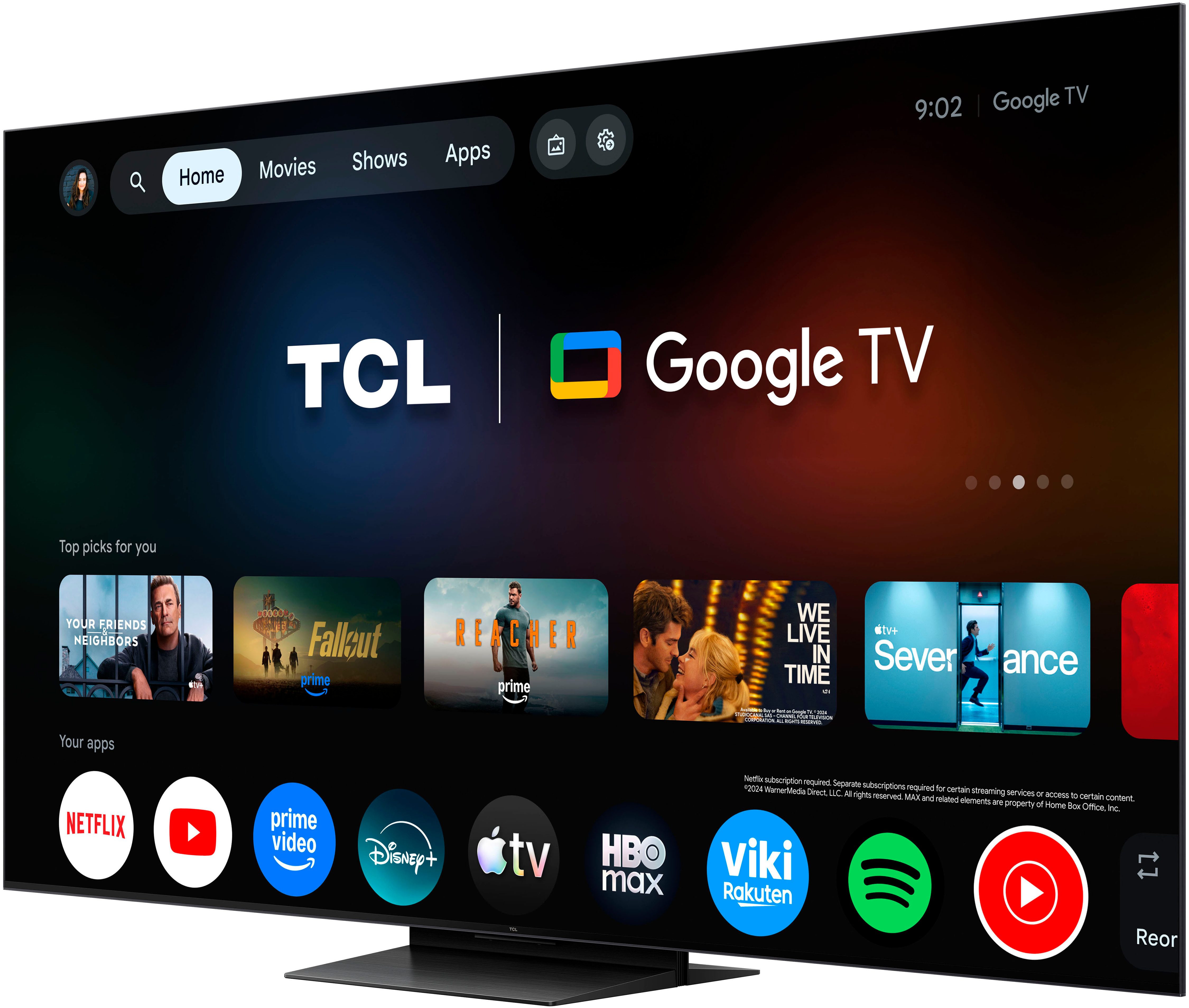 TCL 65RM7LX1 Mini-LED-Fernseher (164 cm/65 Zoll, 4K Ultra HD, Google TV, Apple Airplay 2, 2.000 nits HDR, 100 % BT.2020, ONKYO 2.1)