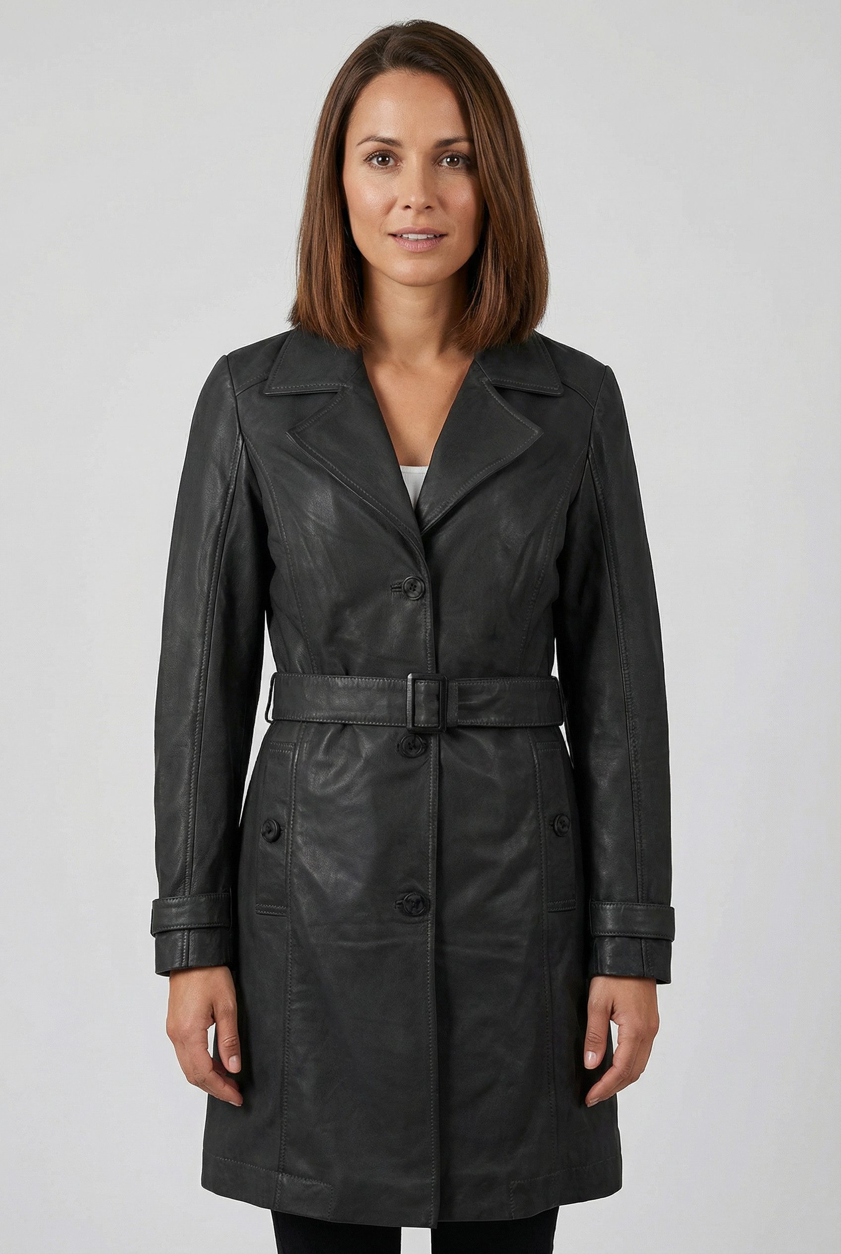 Mauritius Trenchcoat MWLeoniz aus Echtleder, mit Taillengürtel günstig online kaufen