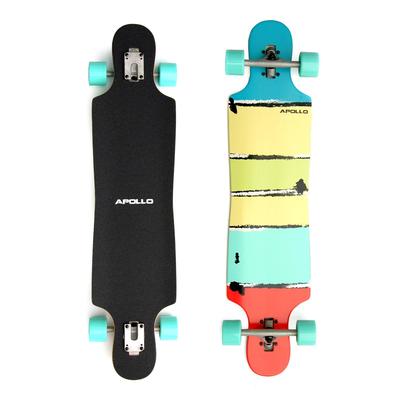 Apollo Longboard Twin Tip DT Longboard 38", aus Holz mehrlagig verleimt für Idealen Flex & Stabilität