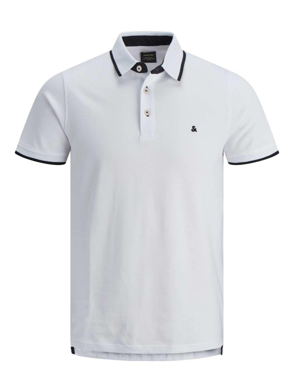 Jack & Jones Poloshirt Polo Shirt JJEPAULOS Sommer Hemd Kragen Pique Cotton (1-tlg) 3613 in Weiß