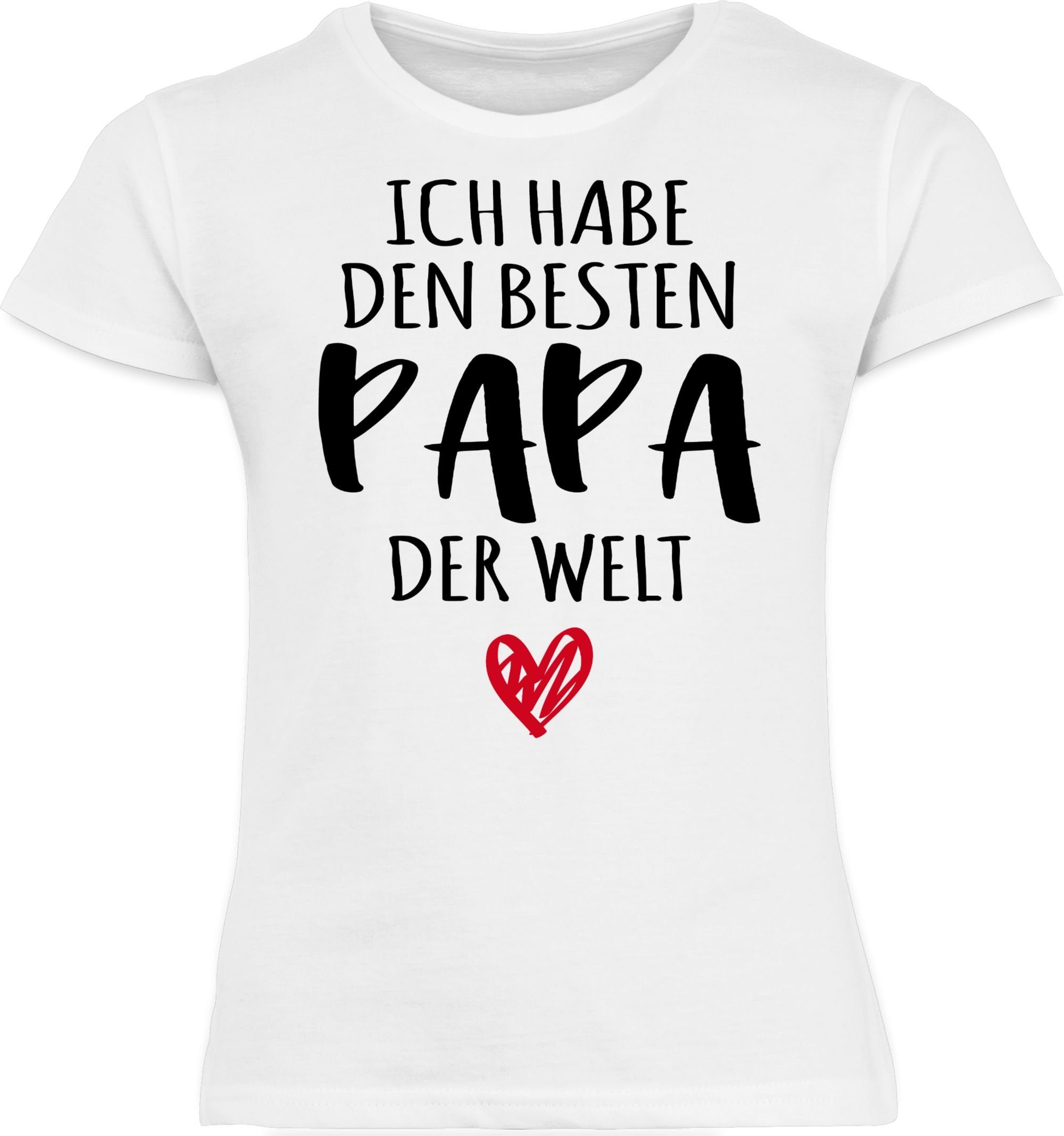 2 habe Ich T-Shirt Papa den besten Papa Shirtracer Sohn Papa der Tochter ist der Geschenk - Welt Kinder Bester & Beste Weiß