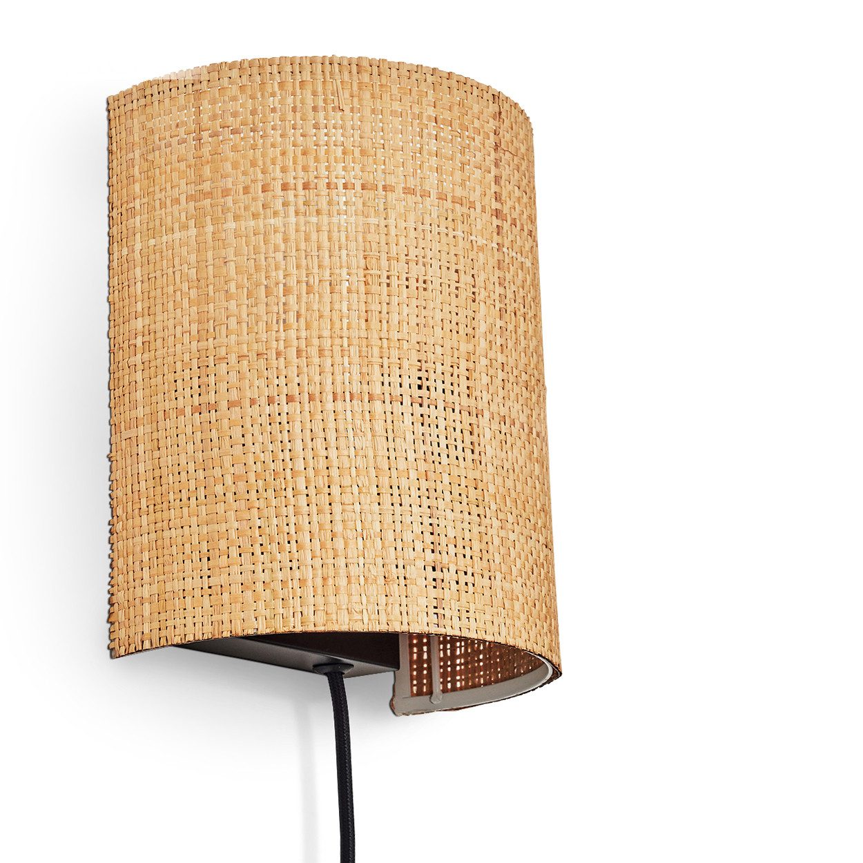 hofstein Wandleuchte Wandlampe aus Metall/Bast in günstig online kaufen