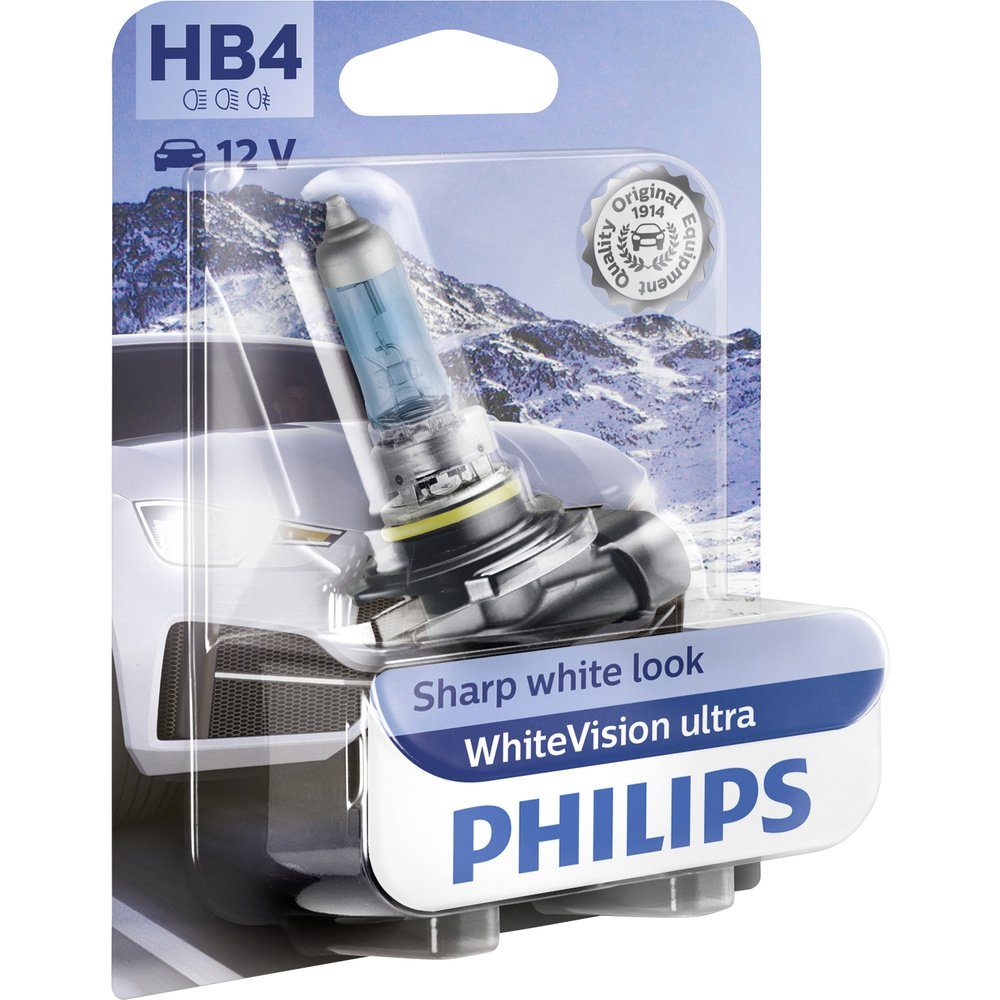 Leuchtmittel 12 WhiteVision 51 Halogen 9006WVUB1 W KFZ-Ersatzleuchte V Ultra Philips HB4 Philips