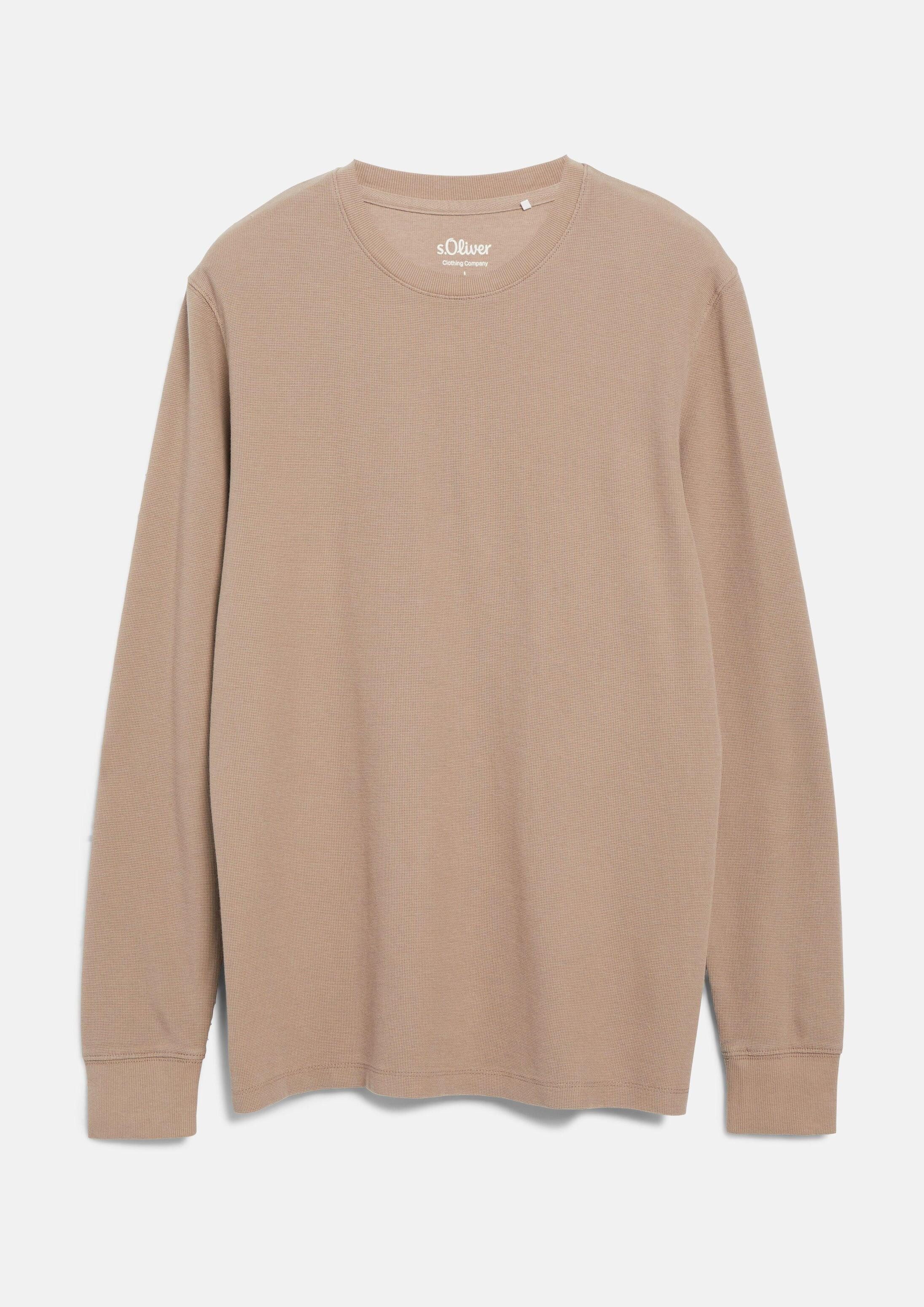 s.Oliver Langarmshirt T-Shirt Langarmshirt aus Waffel-Jersey