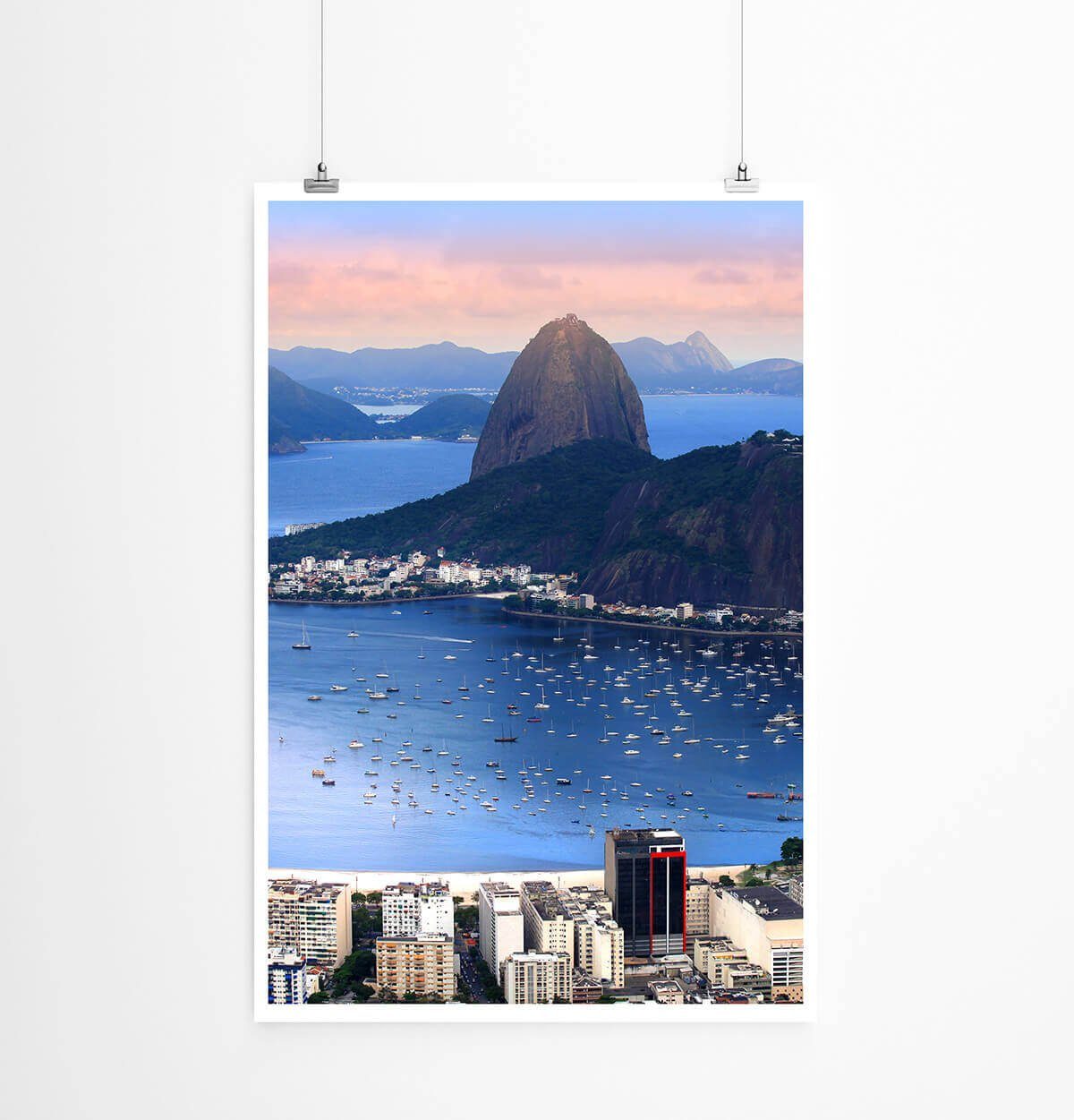 Sinus Art Poster Landschaftsfotografie 60x90cm Poster Rio De Janeiro in der Abendsonne Brasilien