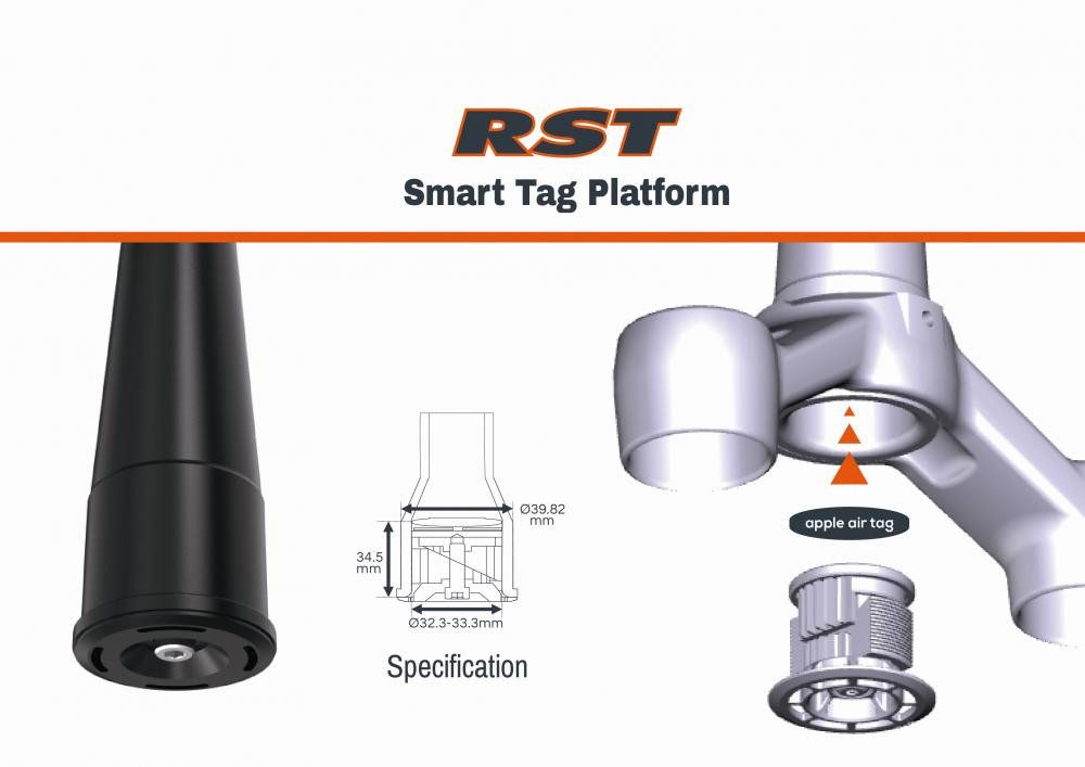 RST Federgabel RST SMART TAG Gabel-Adapter 1 1/8"-1,5" Tapered - unsichtbare AirTag-M