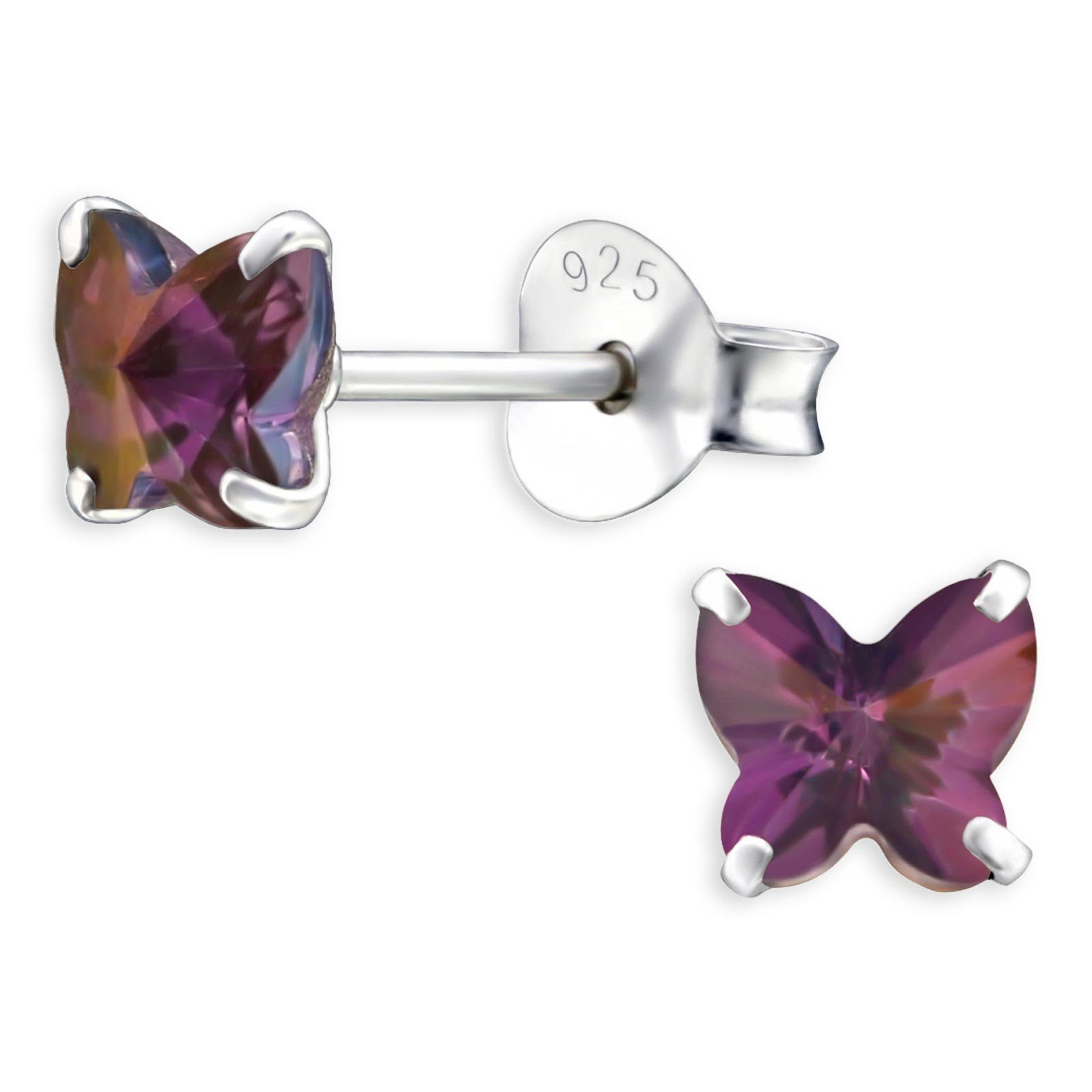 Monkimau Paar Ohrstecker »Schmetterling Kinder Ohrringe aus 925 Silber«  (Packung, Paar Ohrstecker), mit Swarovski Kristallen online kaufen | OTTO