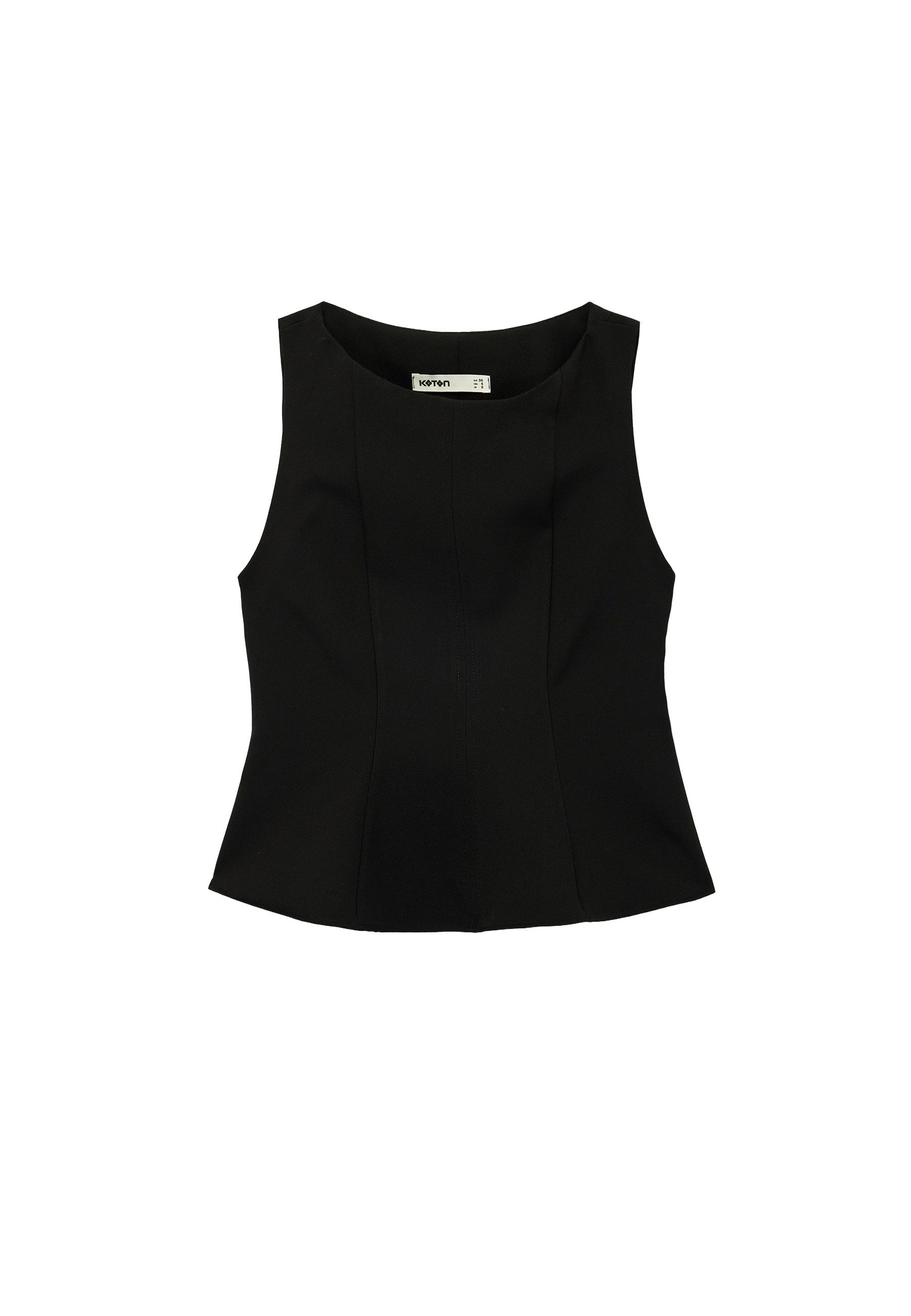Koton Kurzarmbluse Koton Slim Fit Ärmellose Peplumbluse
