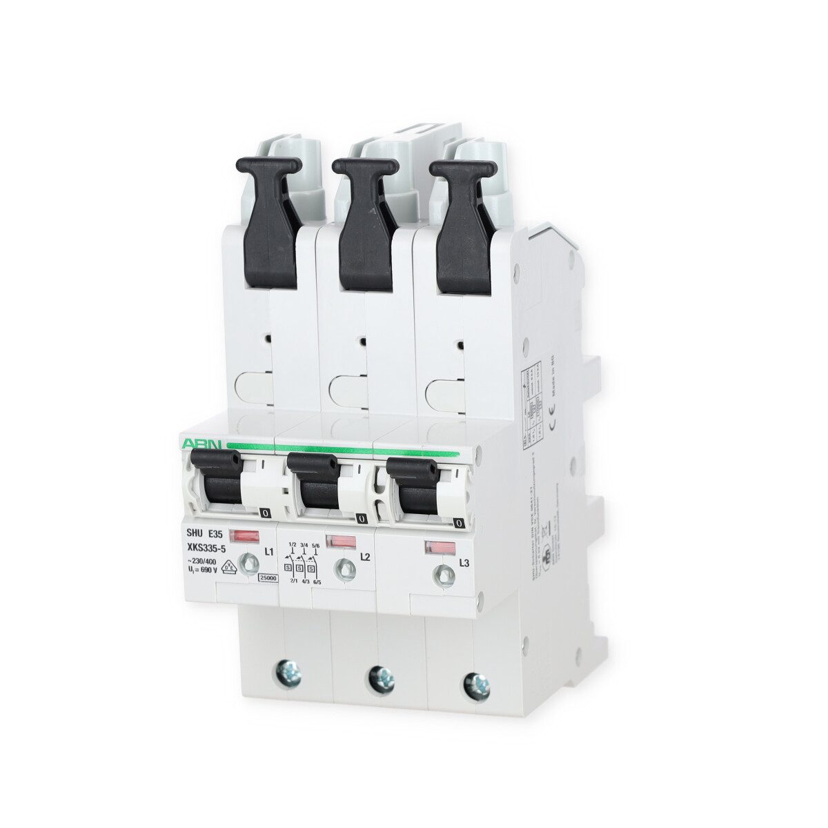 ABN Sicherungshalter ABN XKS335-5 selektiver Hauptsicherungsautomat, 3-polig, 35A, 35 A, 400V, 3-polig
