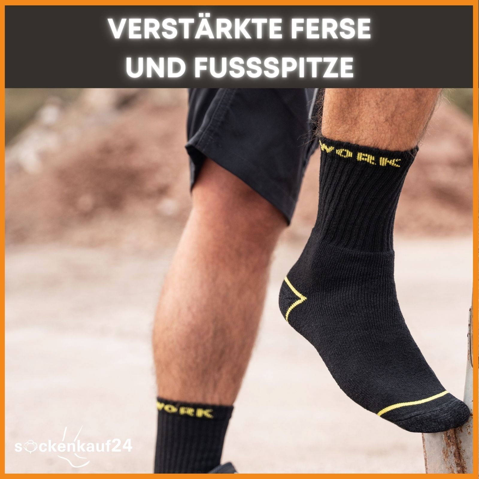 sockenkauf24 Arbeitssocken Herren WORK atmungsaktive Arbeitssocken (10-Paar) mit verstärkter Ferse und Fußspitze