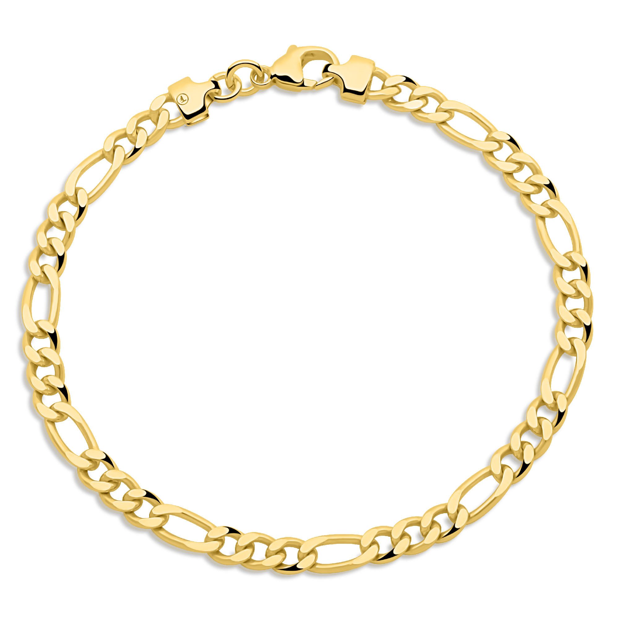 Armband Figaroarmband 4,6 mm 585er Vergoldet Massiv Glänzend