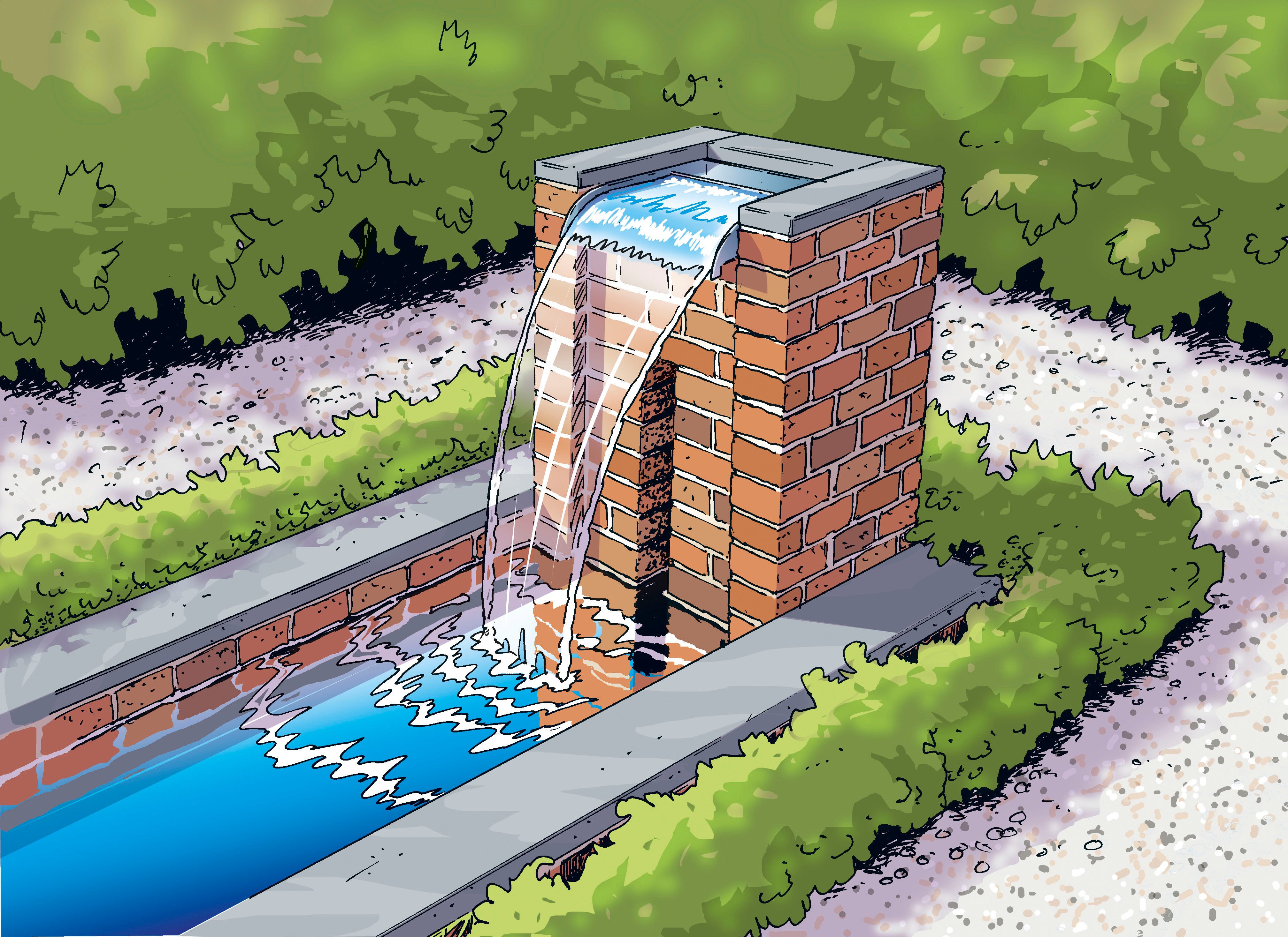 Ubbink Wasserfall Nevada 60 - LED, Edelstahl, mit LED-Leiste