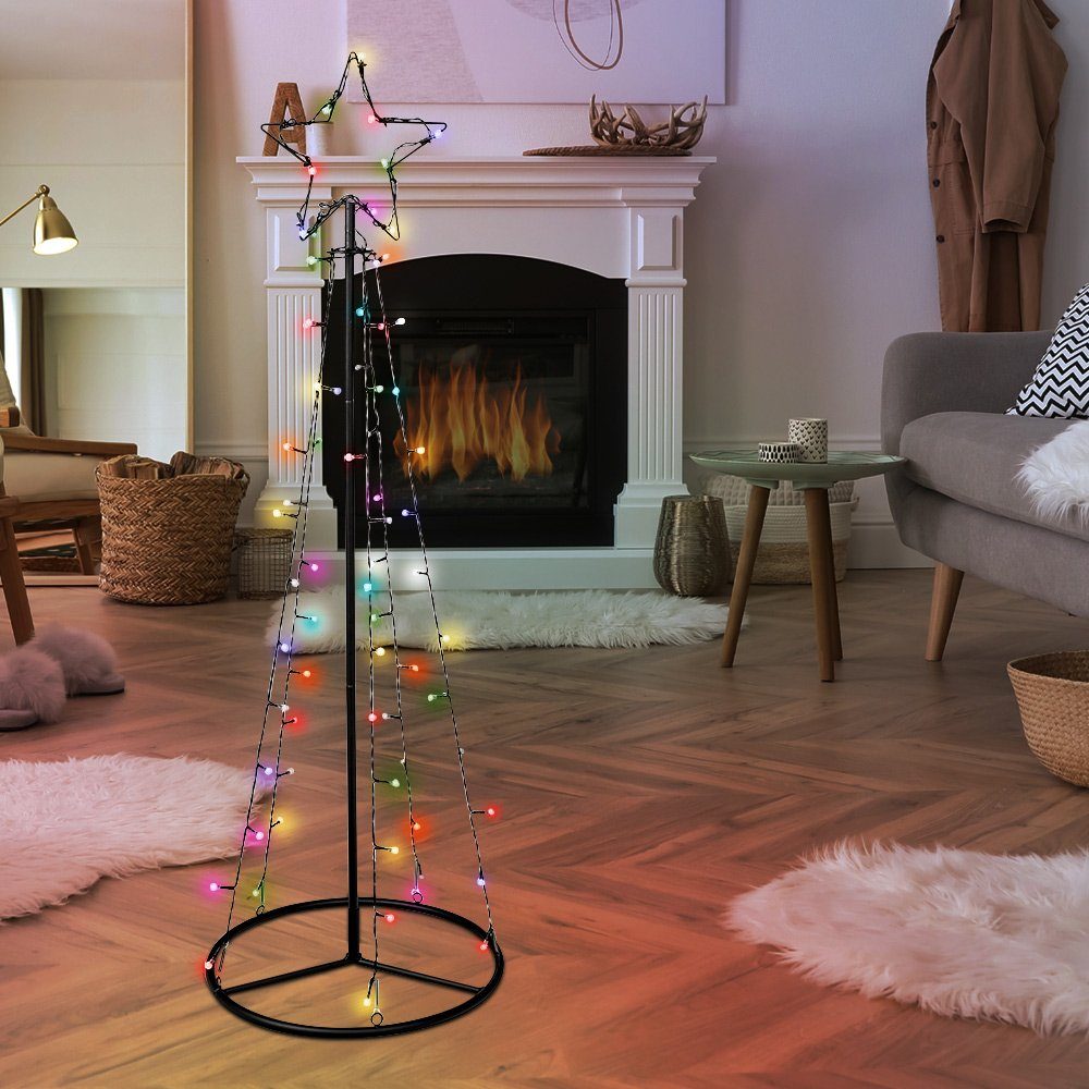 fest HI Dekolicht, Haushalt Fernbedienung verbaut, Weihnachtsbaum International Metall LED Farbwechsel, Warmweiß, Farbwechsel Dekoleuchte, LED-Leuchtmittel