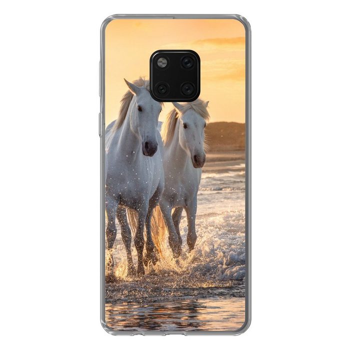 MuchoWow Handyhülle Pferde - Wasser - Strand - Tiere Handyhülle Huawei Mate 20 Pro Handy Case Silikon Bumper Case