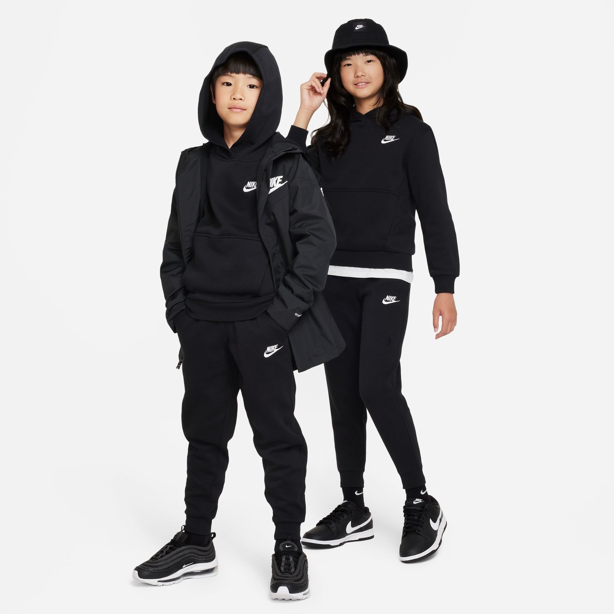 FLEECE Nike PANTS JOGGER CLUB KIDS' Sportswear BIG BLACK/WHITE Jogginghose