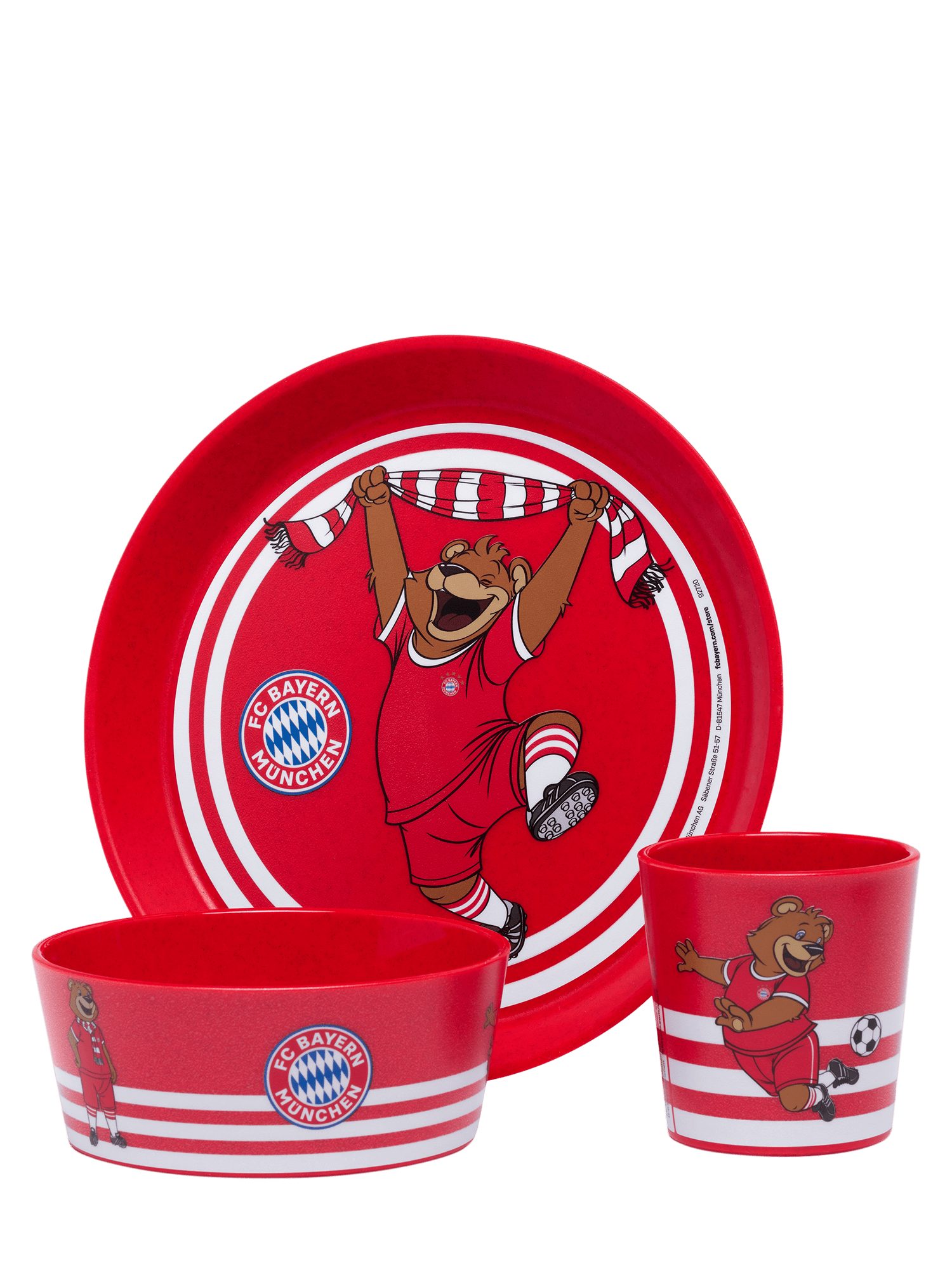 FC Bayern München Kindergeschirr-Set FC Bayern München Kindergeschirr Set 3teilig Berni, Polypropylen