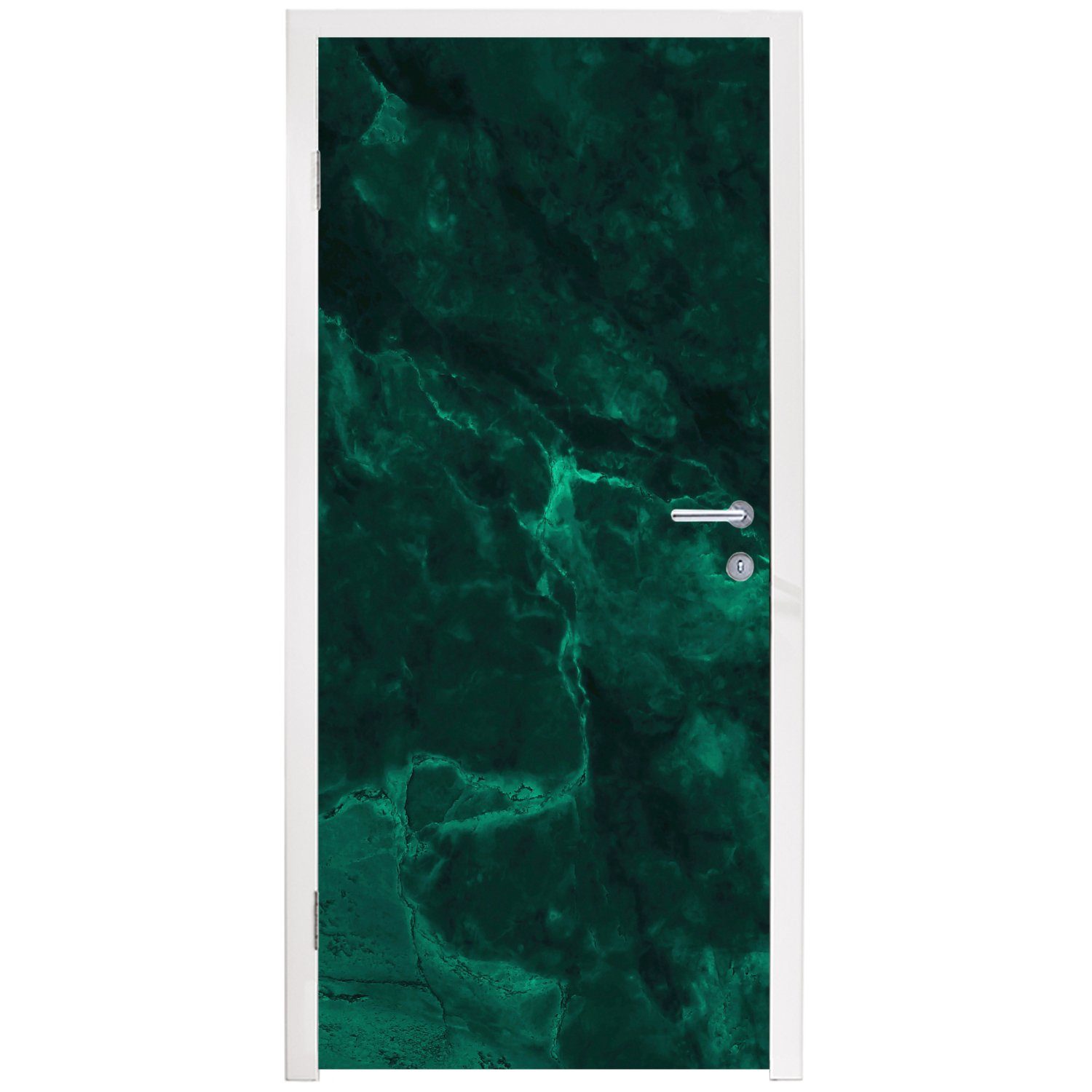 Tür, cm - MuchoWow - St), Limone Marmor (1 Fototapete Grün Marmoroptik, Türaufkleber, Matt, Strukturiert für - - bedruckt, Türtapete 75x205