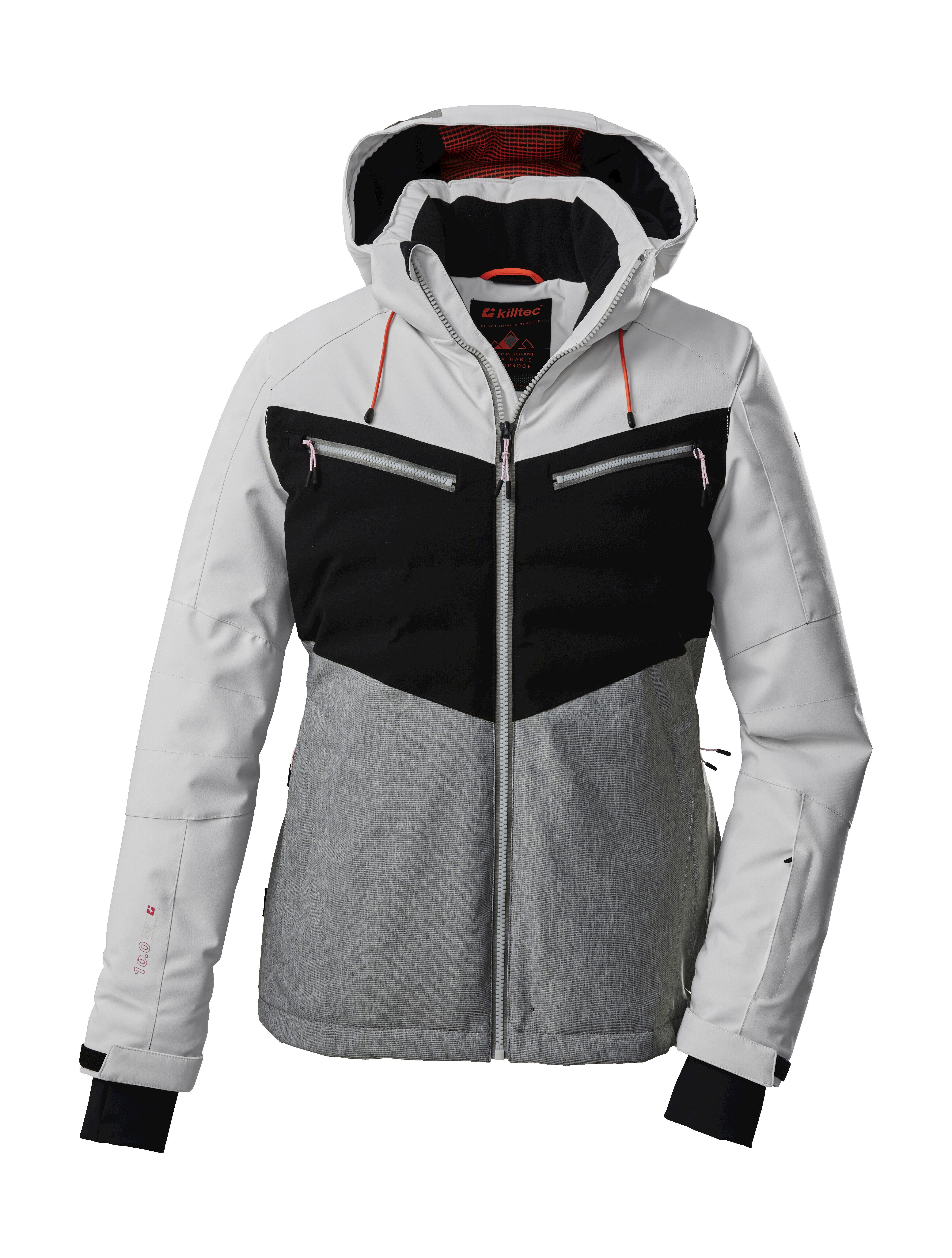 Killtec Skijacke KSW 21 WMN SKI JCKT Hybridoptik, 10.000 mm Wassersäule, atmungsaktiv, abnehmbare Kapuze