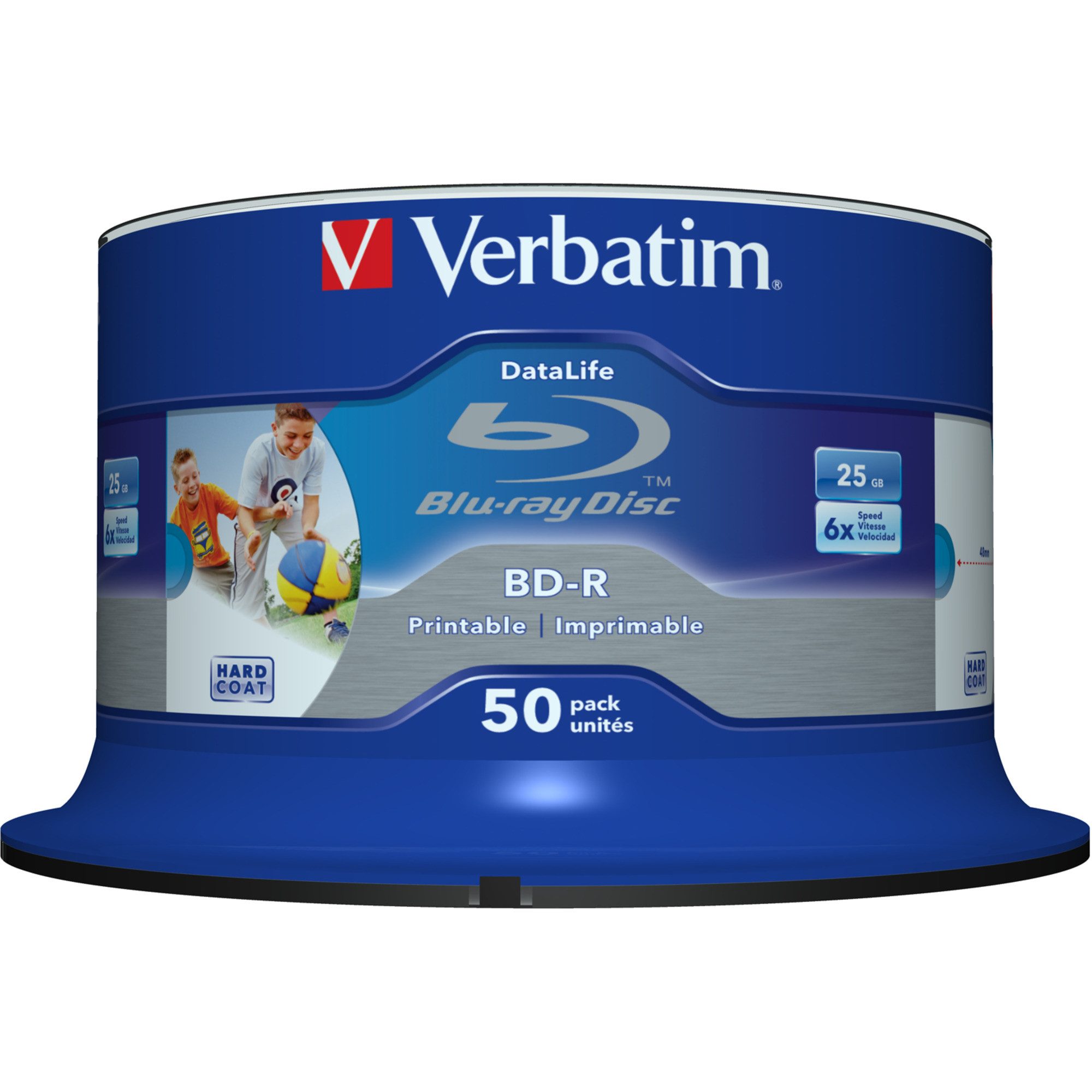 Verbatim Blu-ray-Rohling Verbatim BD-R 25GB, Blu-ray-Rohlinge, (6fach, 50