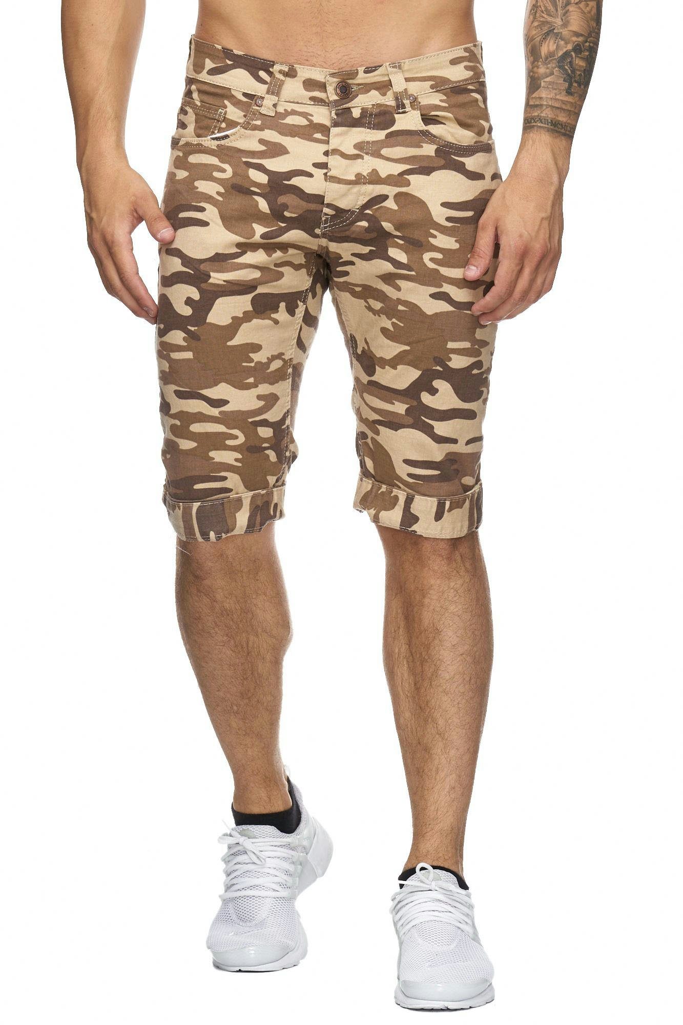 OneRedox Shorts 4045C (Kurze Hose Bermudas Sweatpants, 1-tlg., im modischem Design) Fitness Freizeit Casual Blau