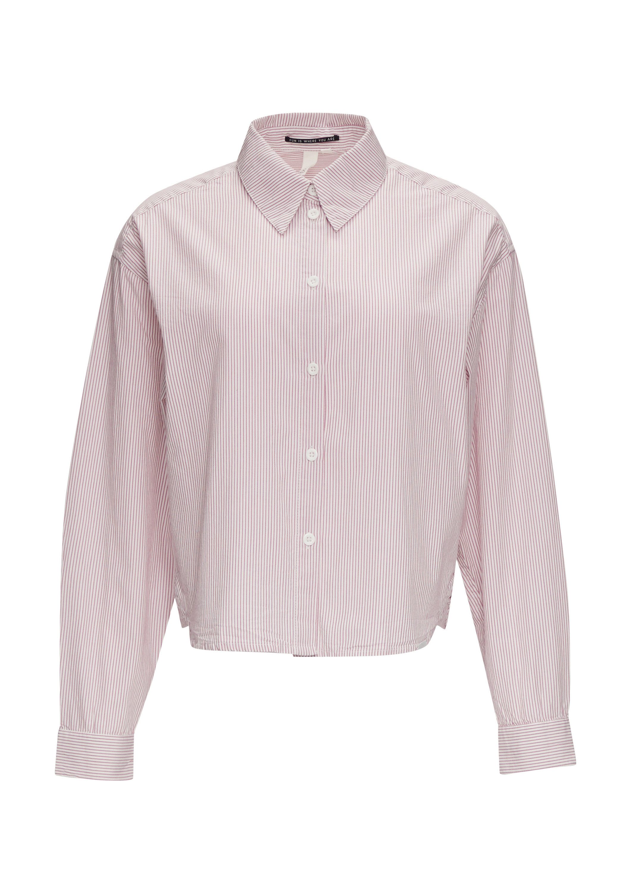 QS Langarmbluse Bluse Gestreiftes Baumwollhemd (1-tlg) günstig online kaufen