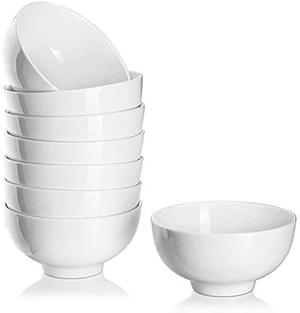 Dowan Eisschale DOWAN 300ml Eisschale, Porzellan Schüssel & und Mikrowelle Dessertschüssel geeignet (8er Porzellan, Backofen Set, Dessertschale, Hochwertige aus 8-tlg)