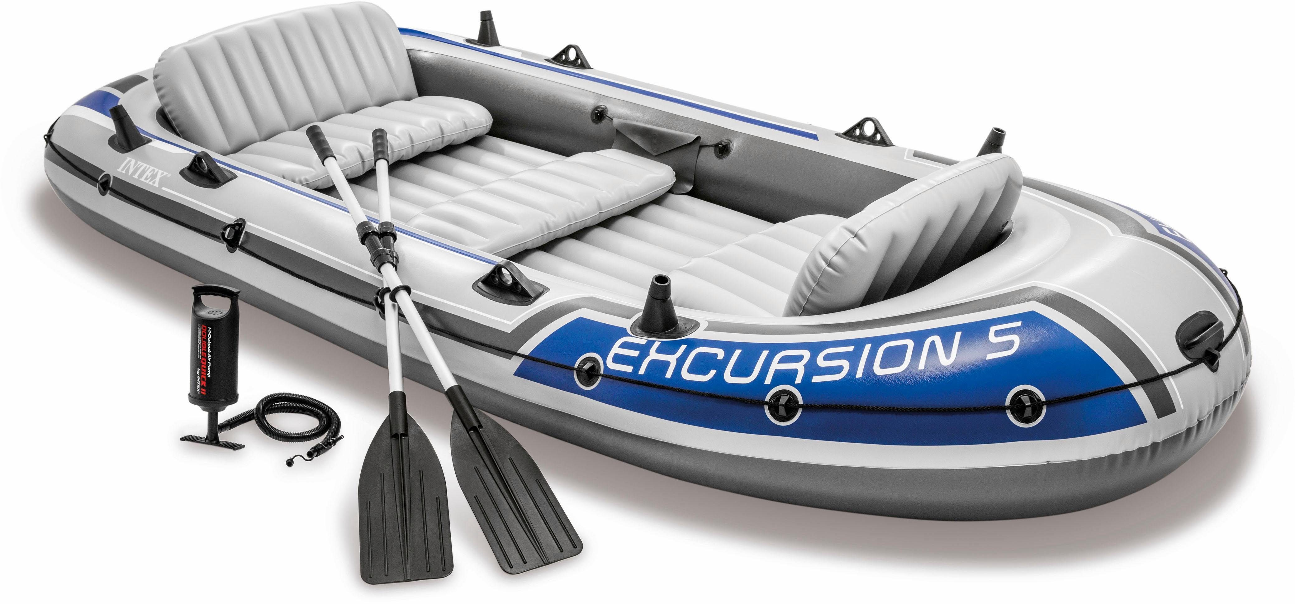 Intex Schlauchboot Excursion 5, (Set, -, mit 2 Paddeln und Luftpumpe)