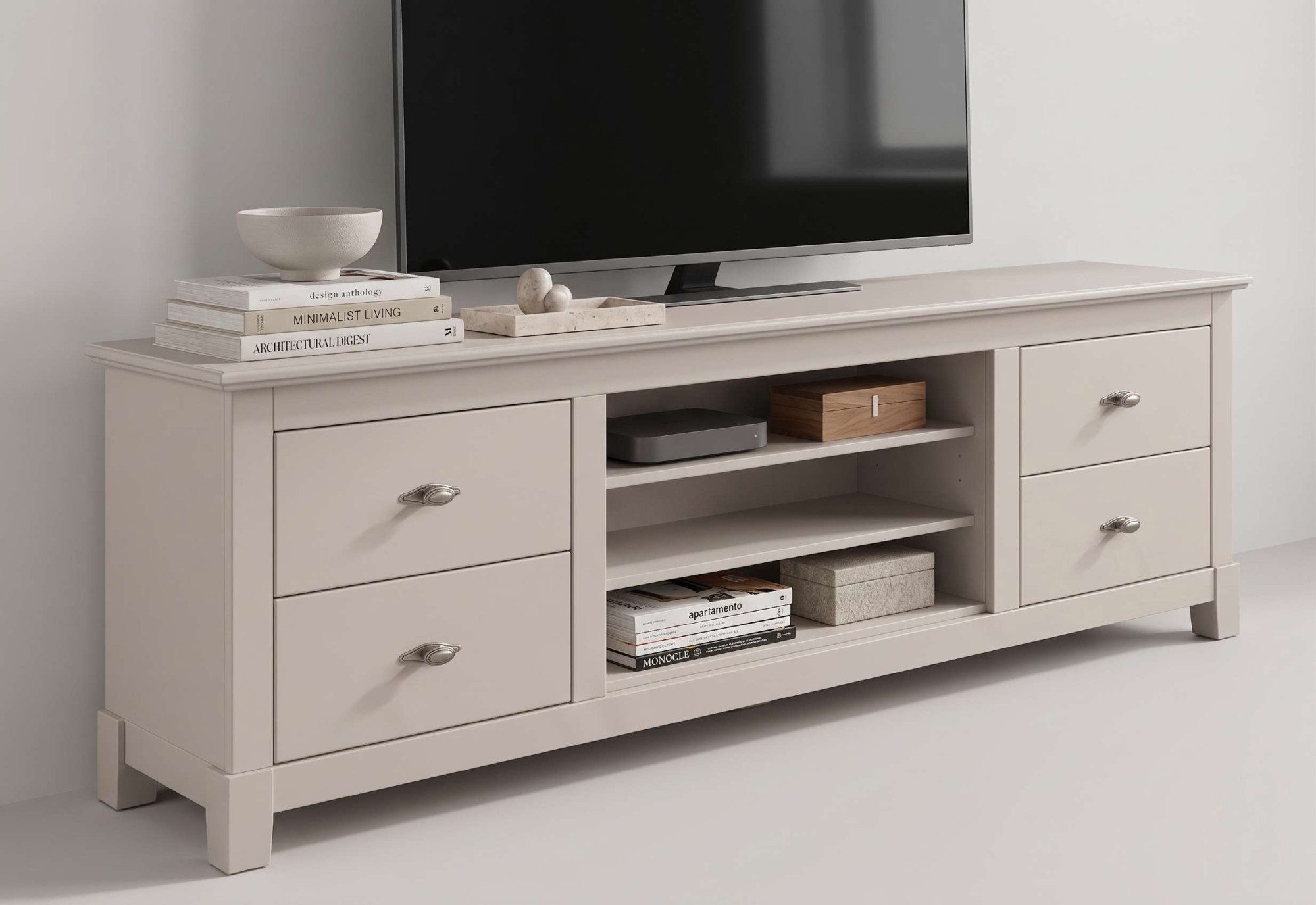OTTO home Lowboard Rauna, TV-Bank, TV-Kommode, Landhausstil, Breite 200 cm, FSC®-zertifiziertes Massivholz, Kiefer