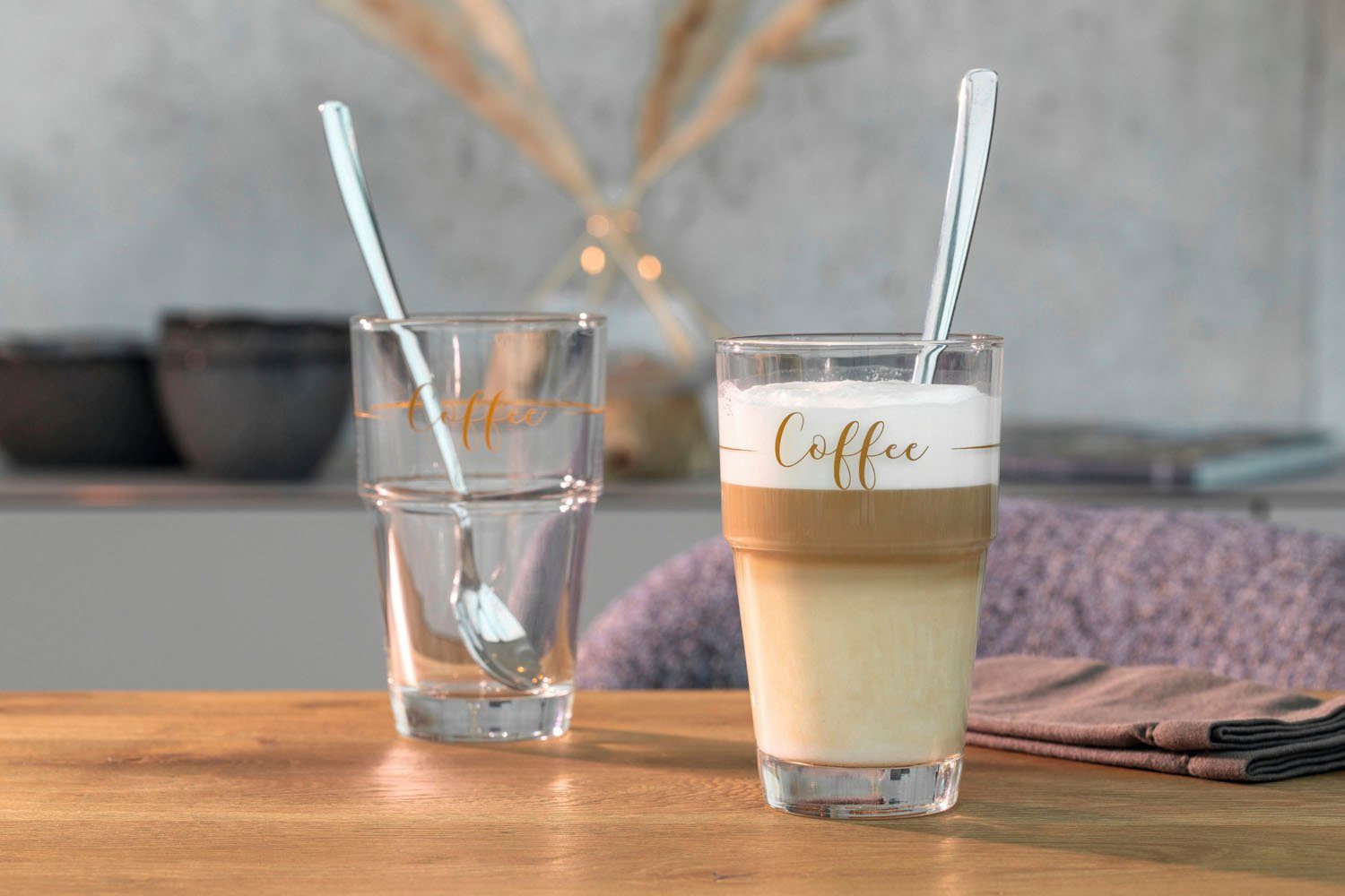 LEONARDO Latte-Macchiato-Glas Gläser-Set SOLO "Coffee", 6-tlg., Glas, 410 ml, 6-teilig