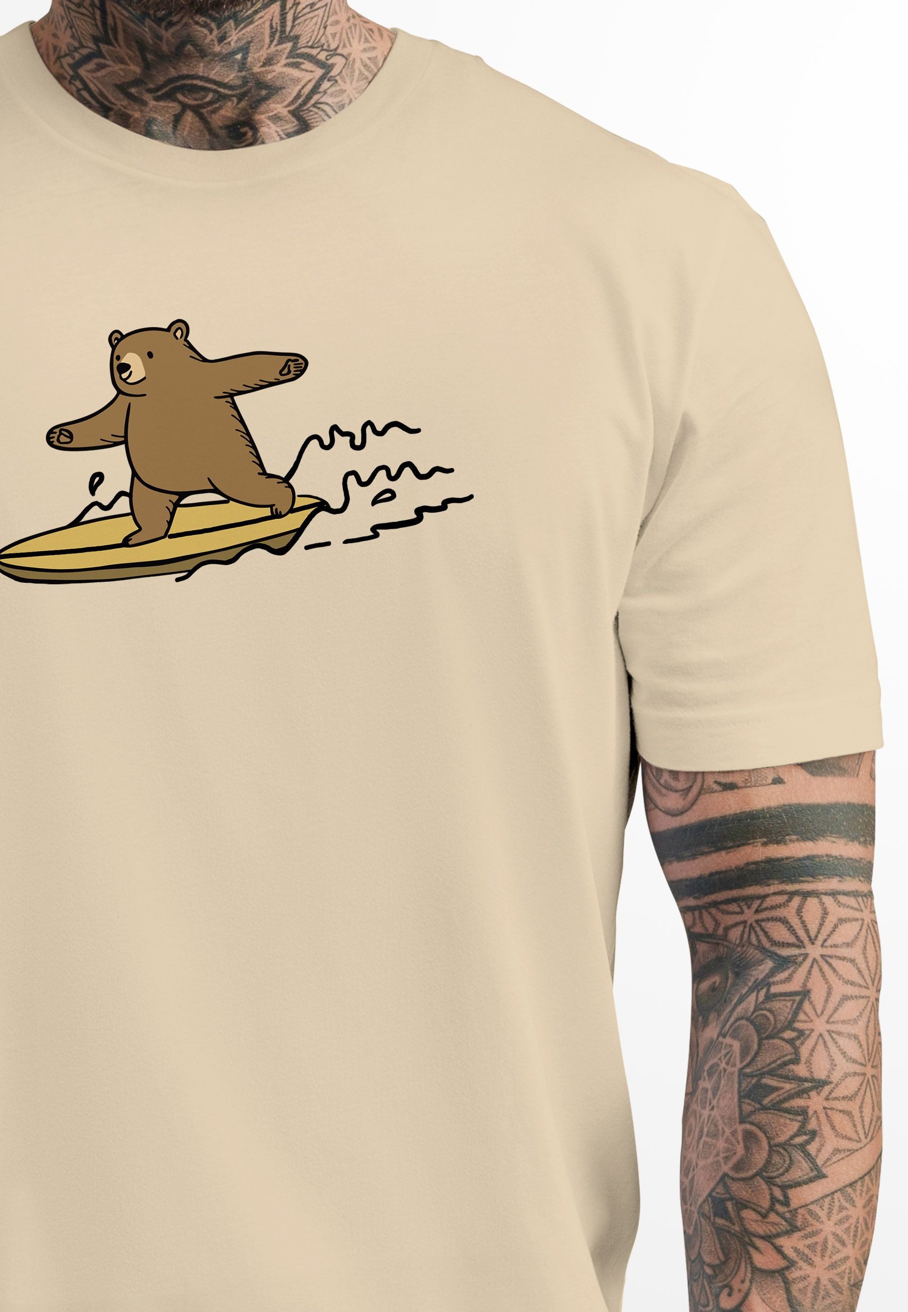 Neverless Print-Shirt Herren T-Shirt Bär Print günstig online kaufen
