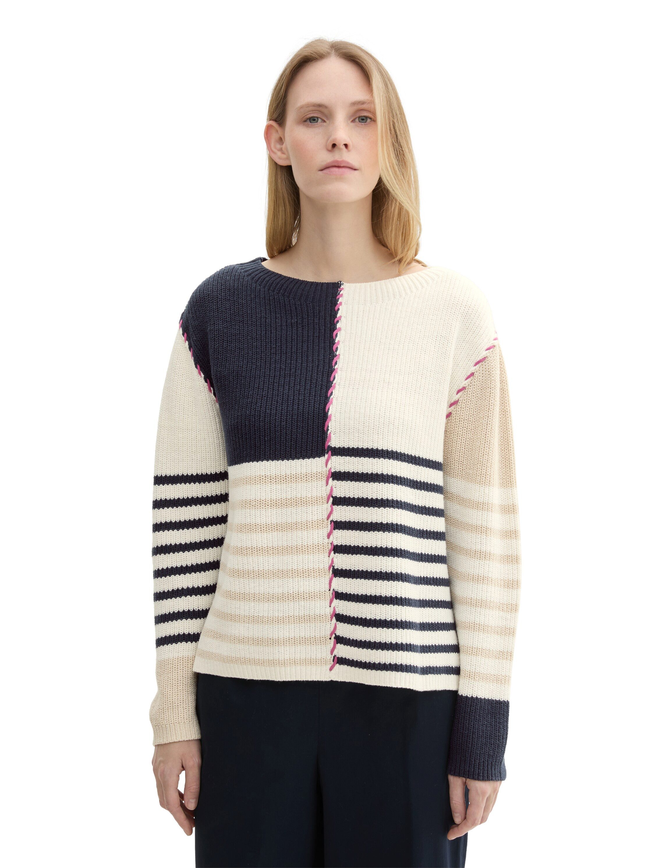 TOM TAILOR Rundhalspullover Pullover mit Struktur günstig online kaufen