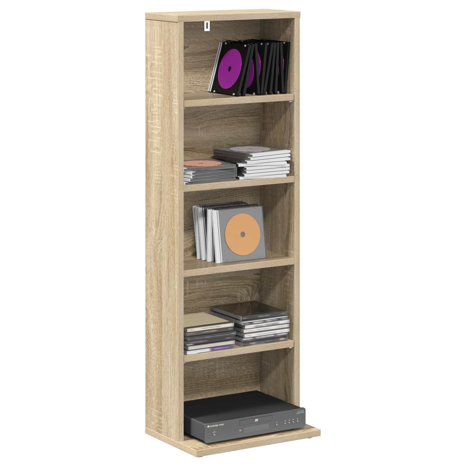vidaXL Schranksystem CD Regal Sonoma-Eiche 33 x 23,5 x 97,5 cm Holzwerkstoff (1-St)
