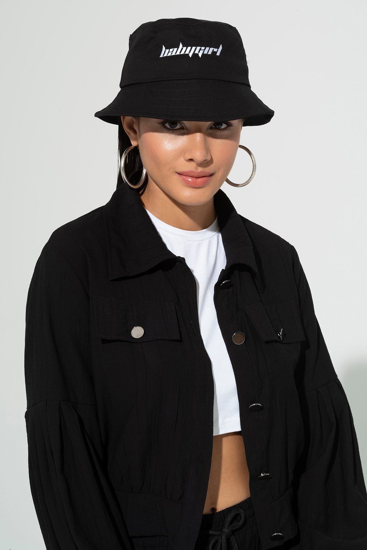 For You Moda Sonnenhut Bestickter Schwarzer Safari Hut