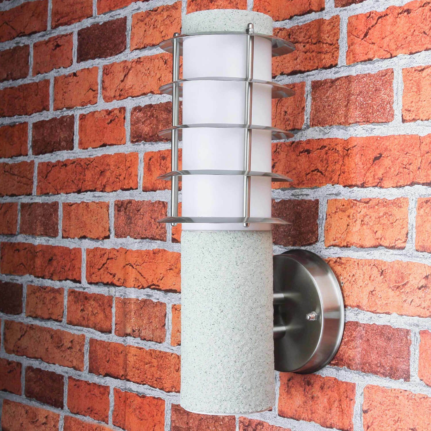 LichtErlebnisse AußenWandleuchte »BRIGHTON«, Außenwandlampe Edelstahl