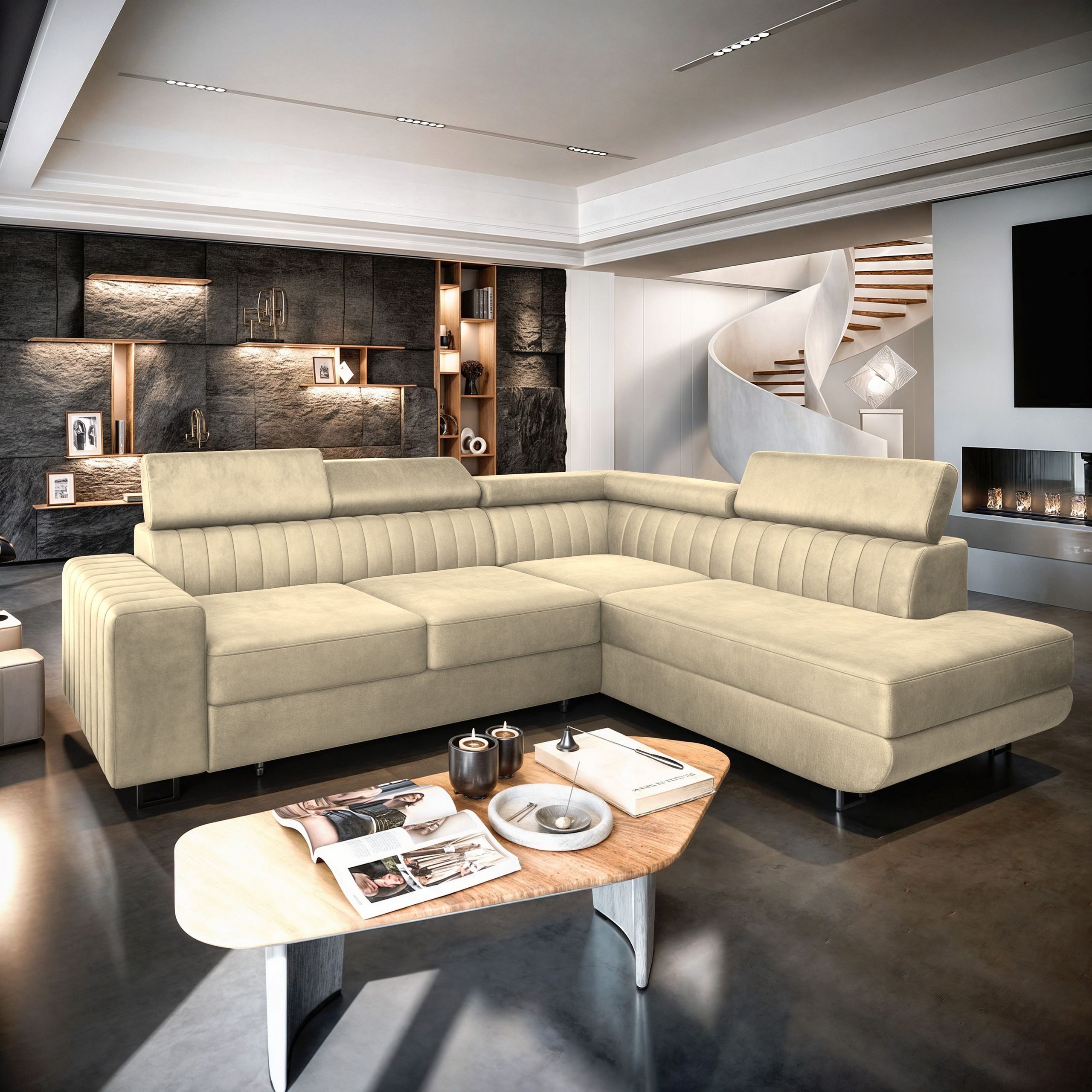 Masseno Ecksofa NOLA mit Schlaffunktion L-Form, günstig online kaufen