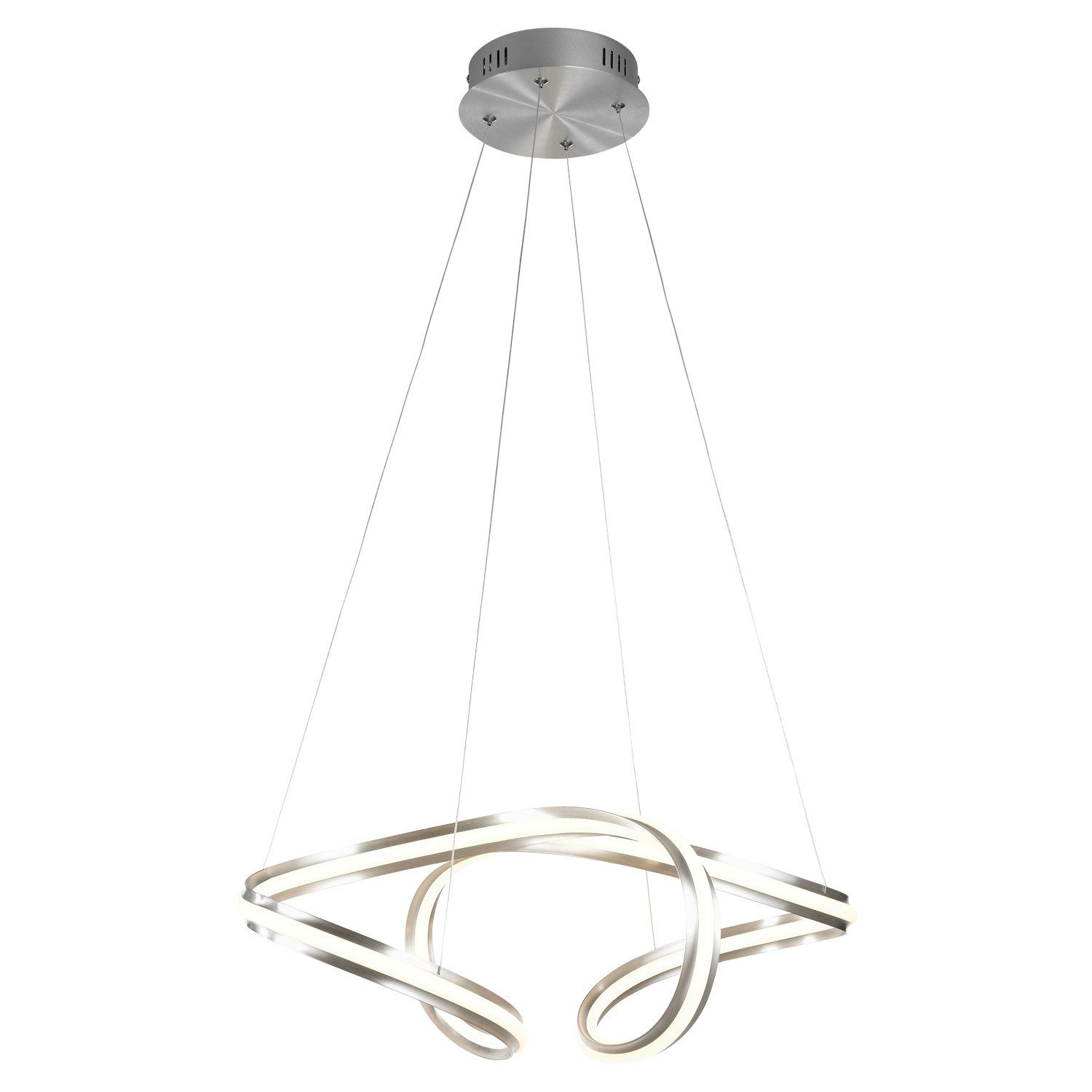 casa NOVA LED Pendelleuchte ENNI, 1-flammig, Silbergrau, Aluminium, Stahl, Dimmfunktion, LED fest integriert, Extra-Warmweiß, B 68 x H 150 x T 48 cm