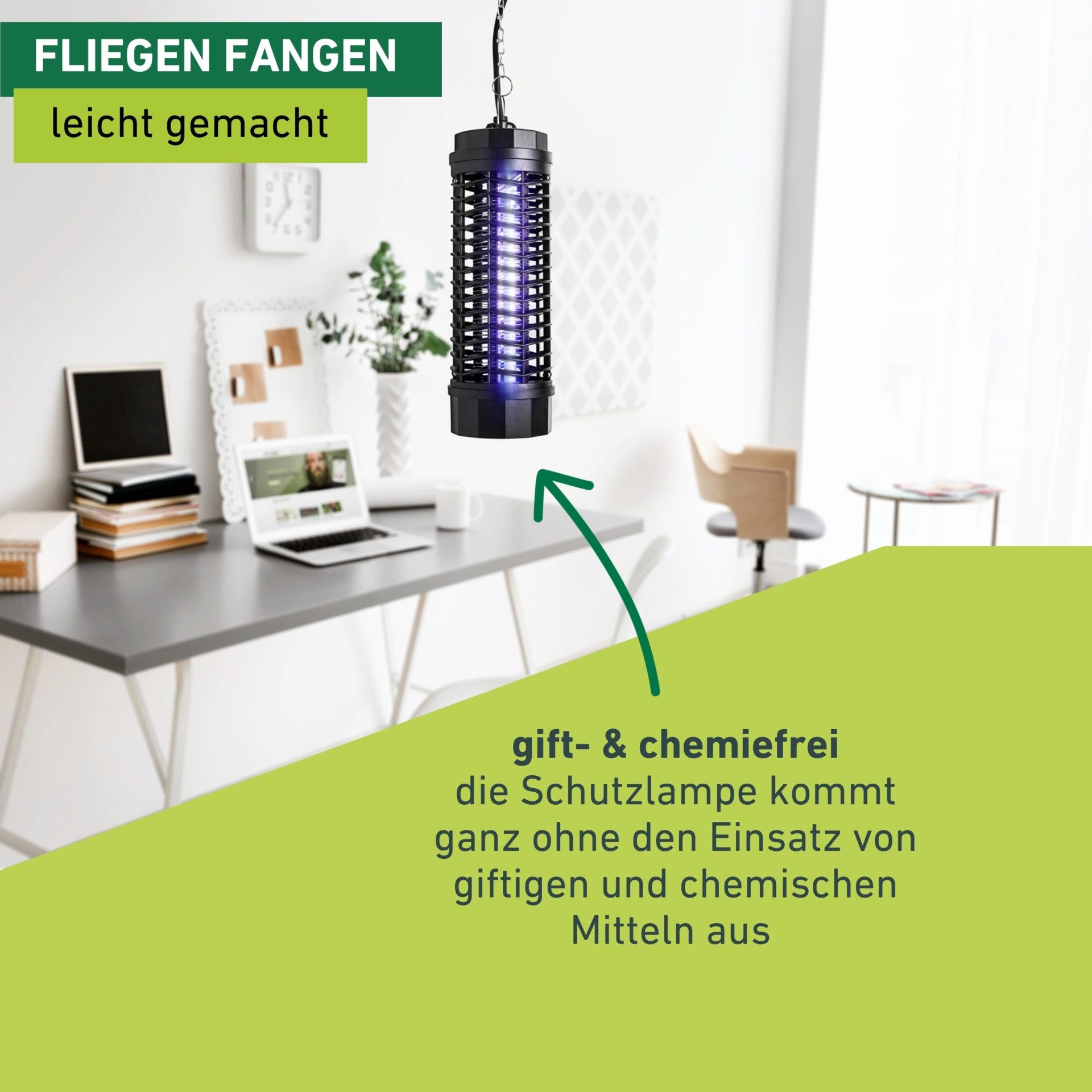 Windhager Insektenfalle für Fluginsekten, Schutzlampe für den Fang von Insekten, vollisoliertes Kunststoffgehäuse, UV-Lampe mit 11 Watt