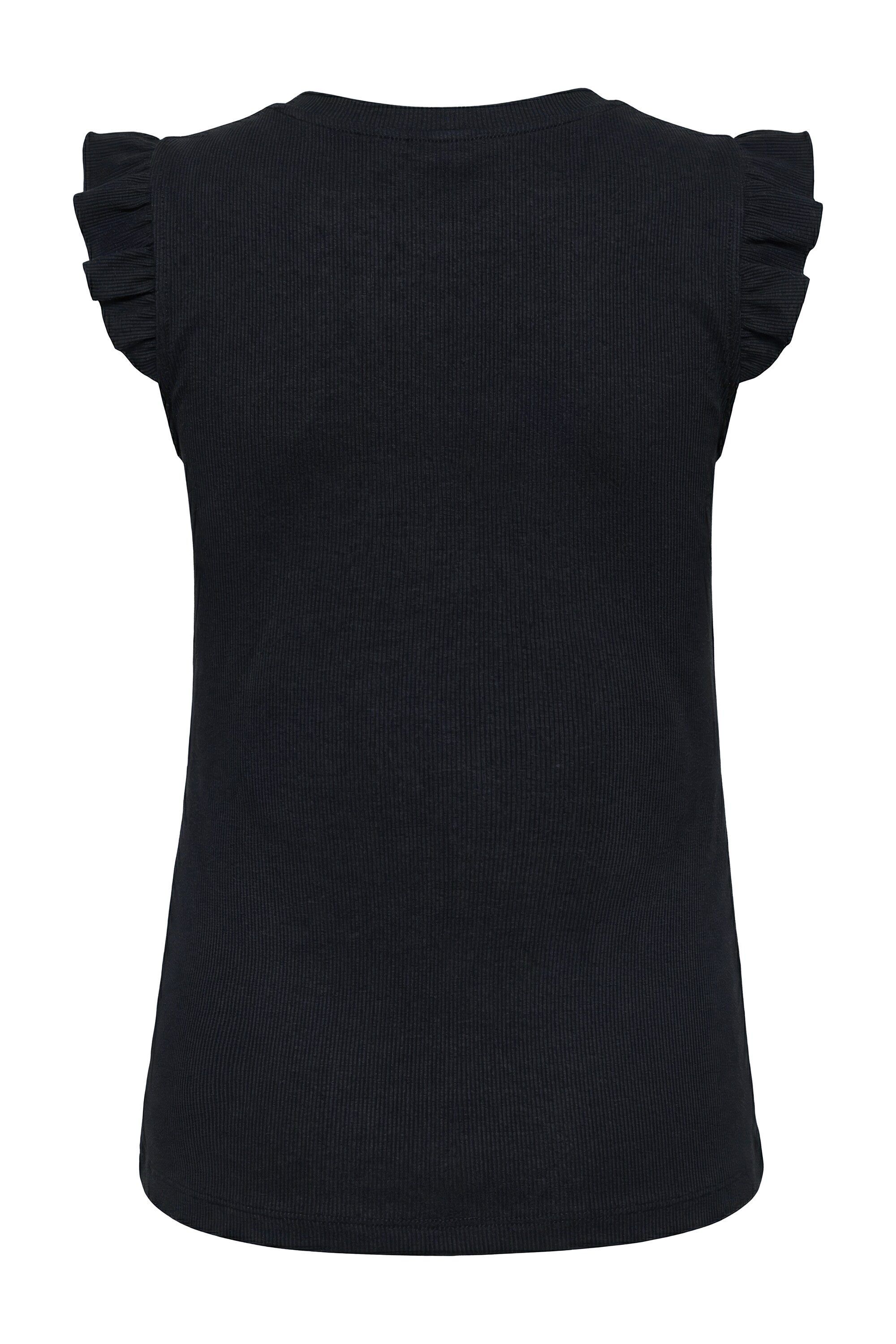 Studio Untold Longtop Rippshirt Slim Shape Ärmelvolant günstig online kaufen