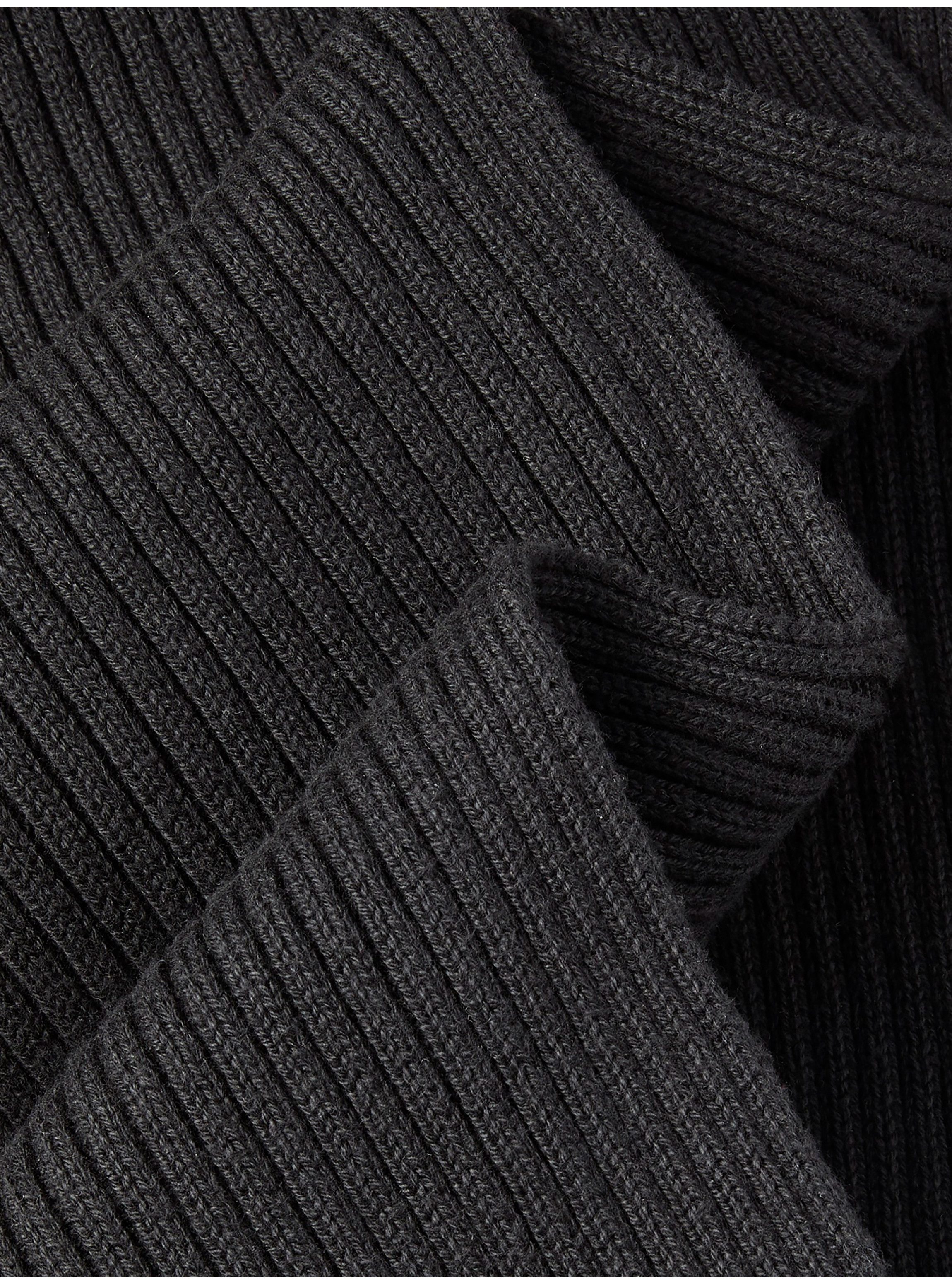 Calvin Klein Strickschal PATCH CHUNKY RIB CTN KNIT SCARF, Regular fit mit Markenlogo