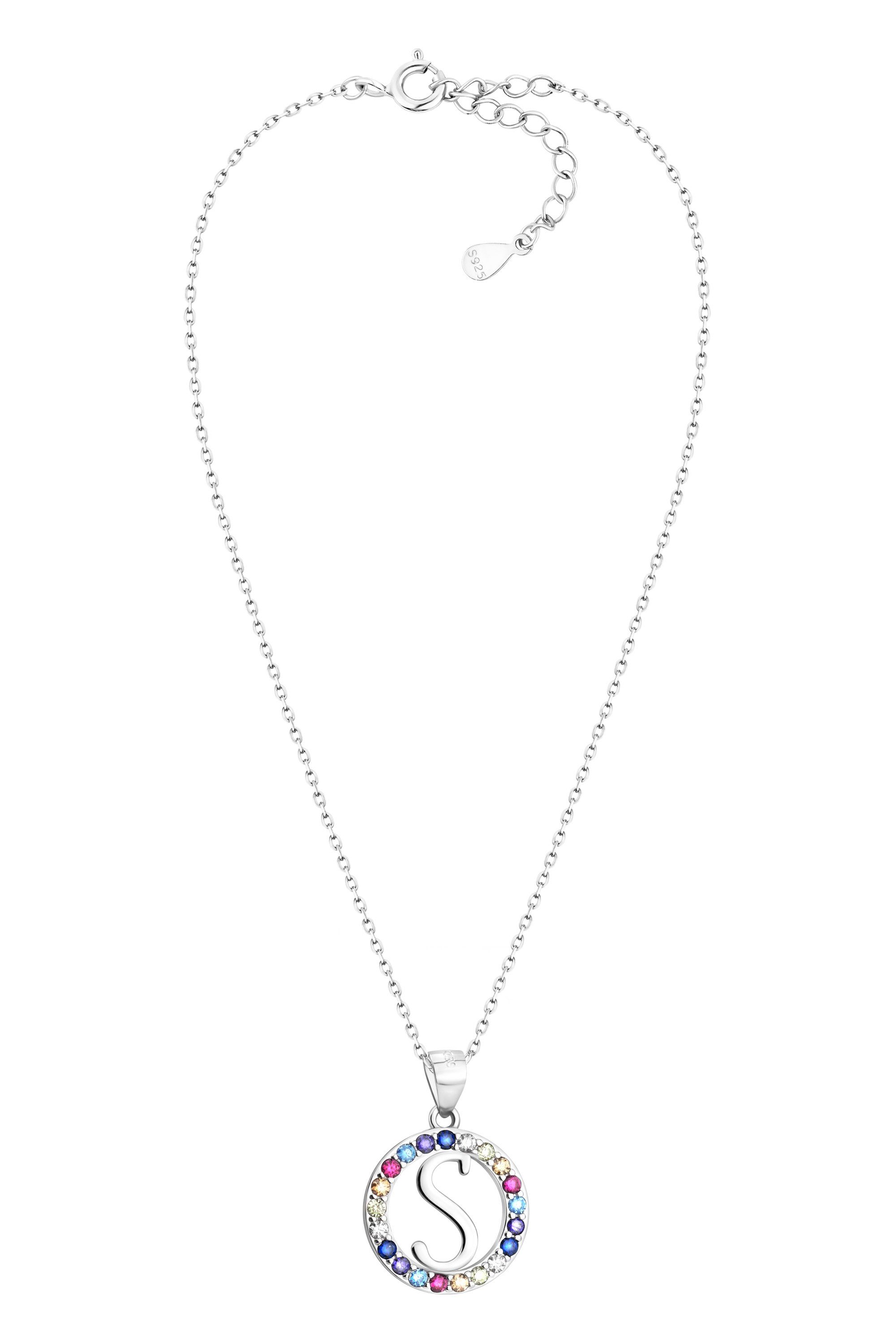 Sofia Milani Kette mit Damen Buchstabe Schmuck Silber Anhänger 925 S